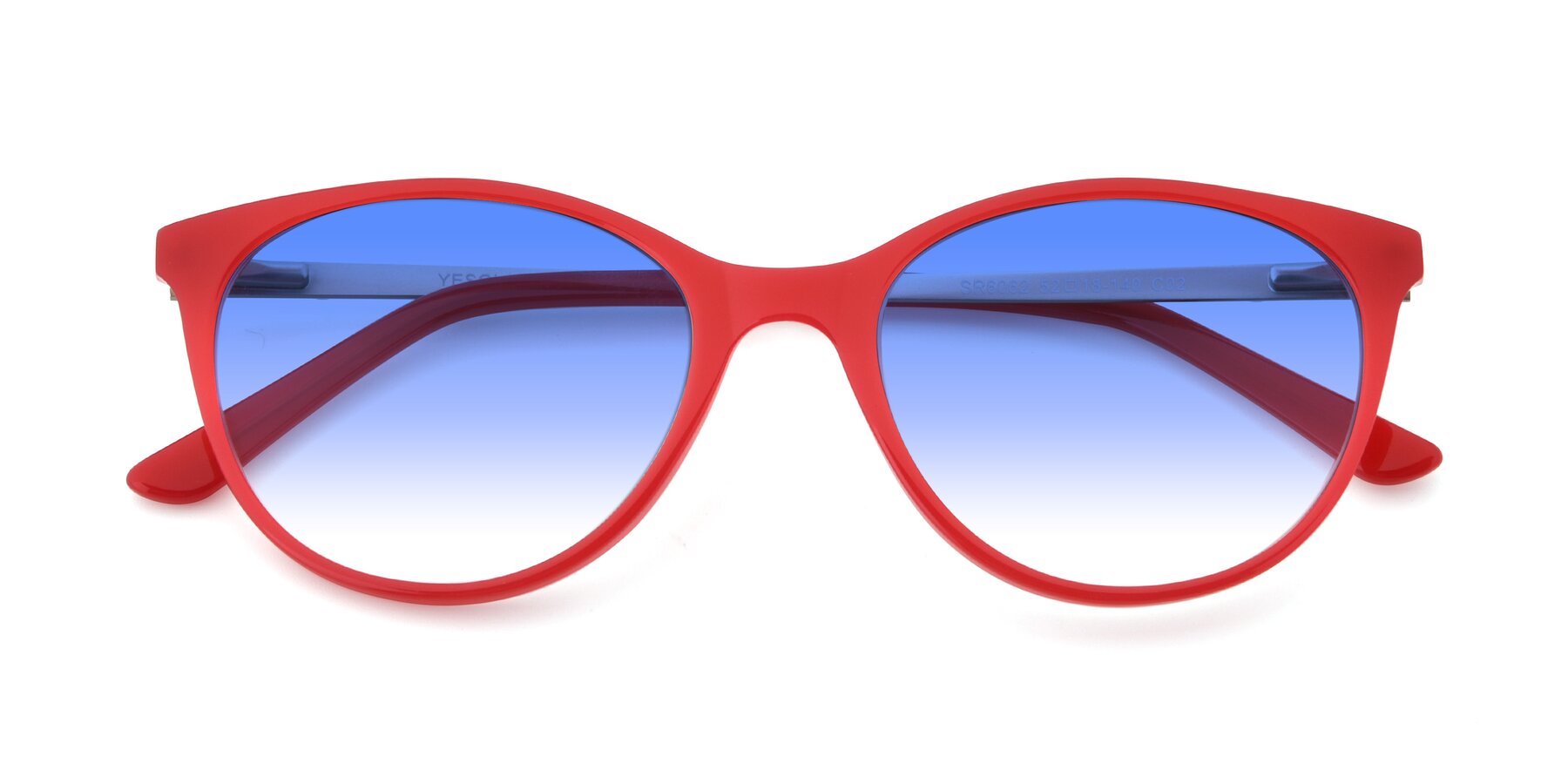 Folded Front of SR6062 in Rose with Blue Gradient Lenses