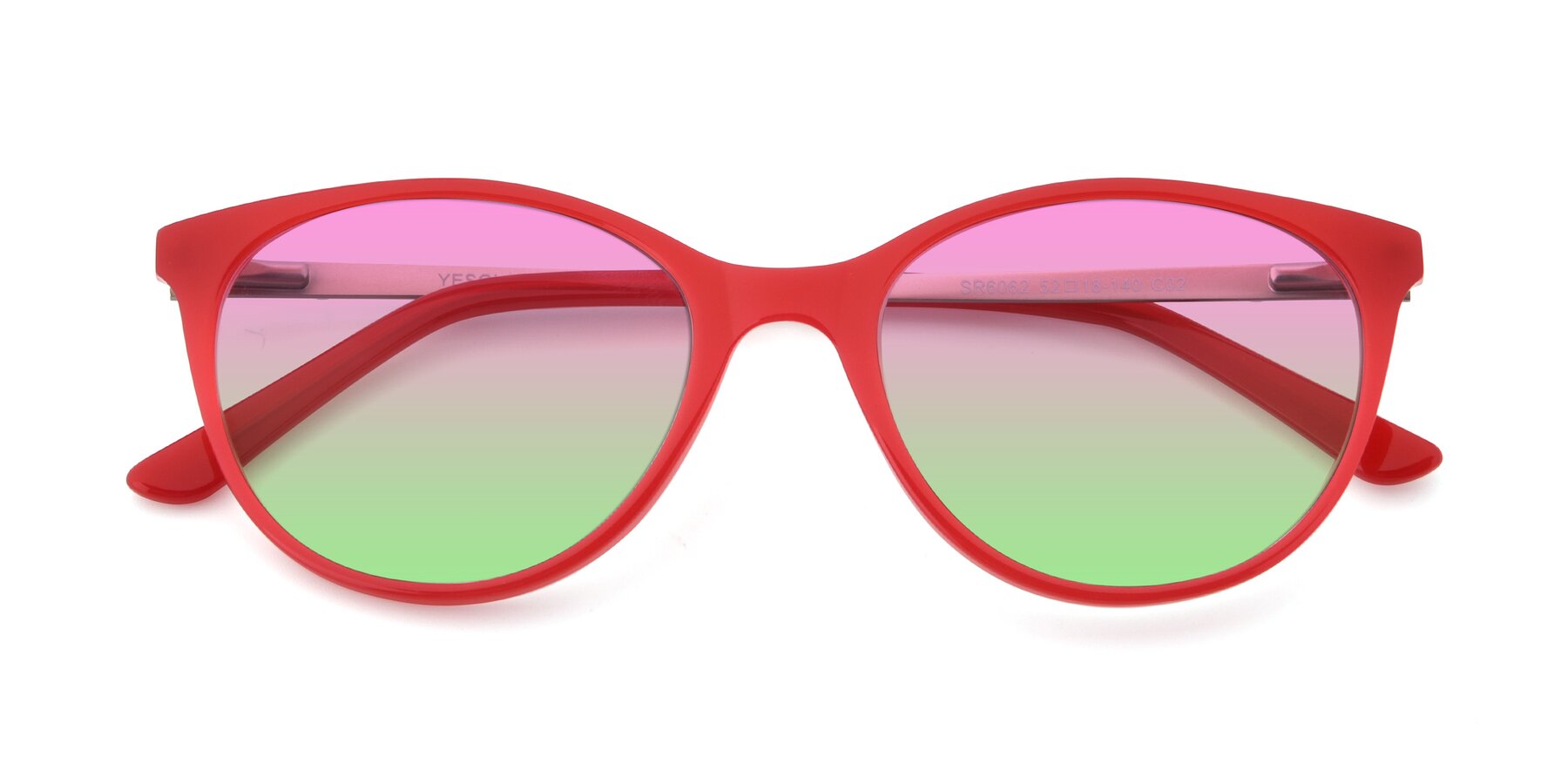 Folded Front of SR6062 in Rose with Pink / Green Gradient Lenses