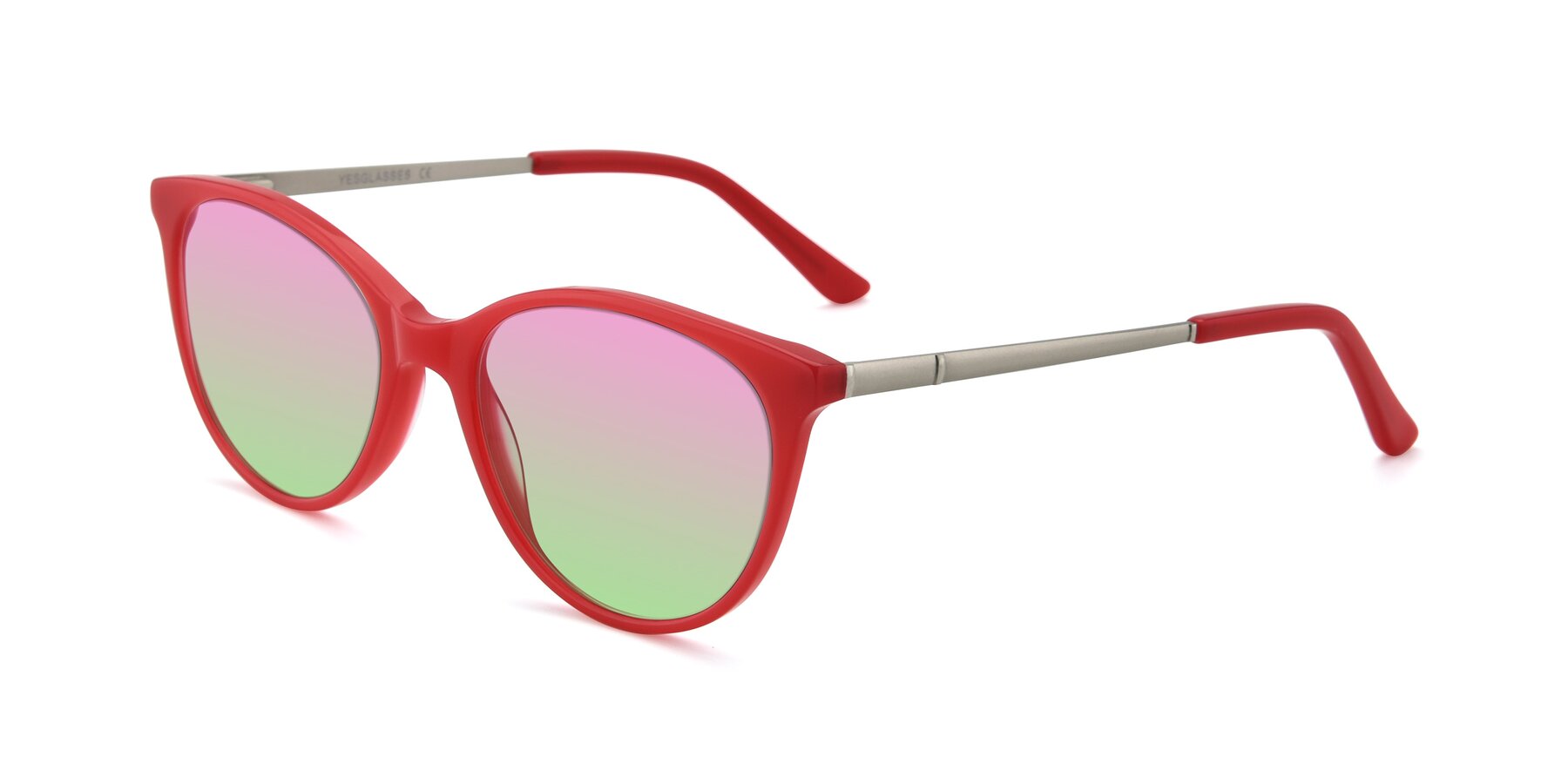 Angle of SR6062 in Rose with Pink / Green Gradient Lenses