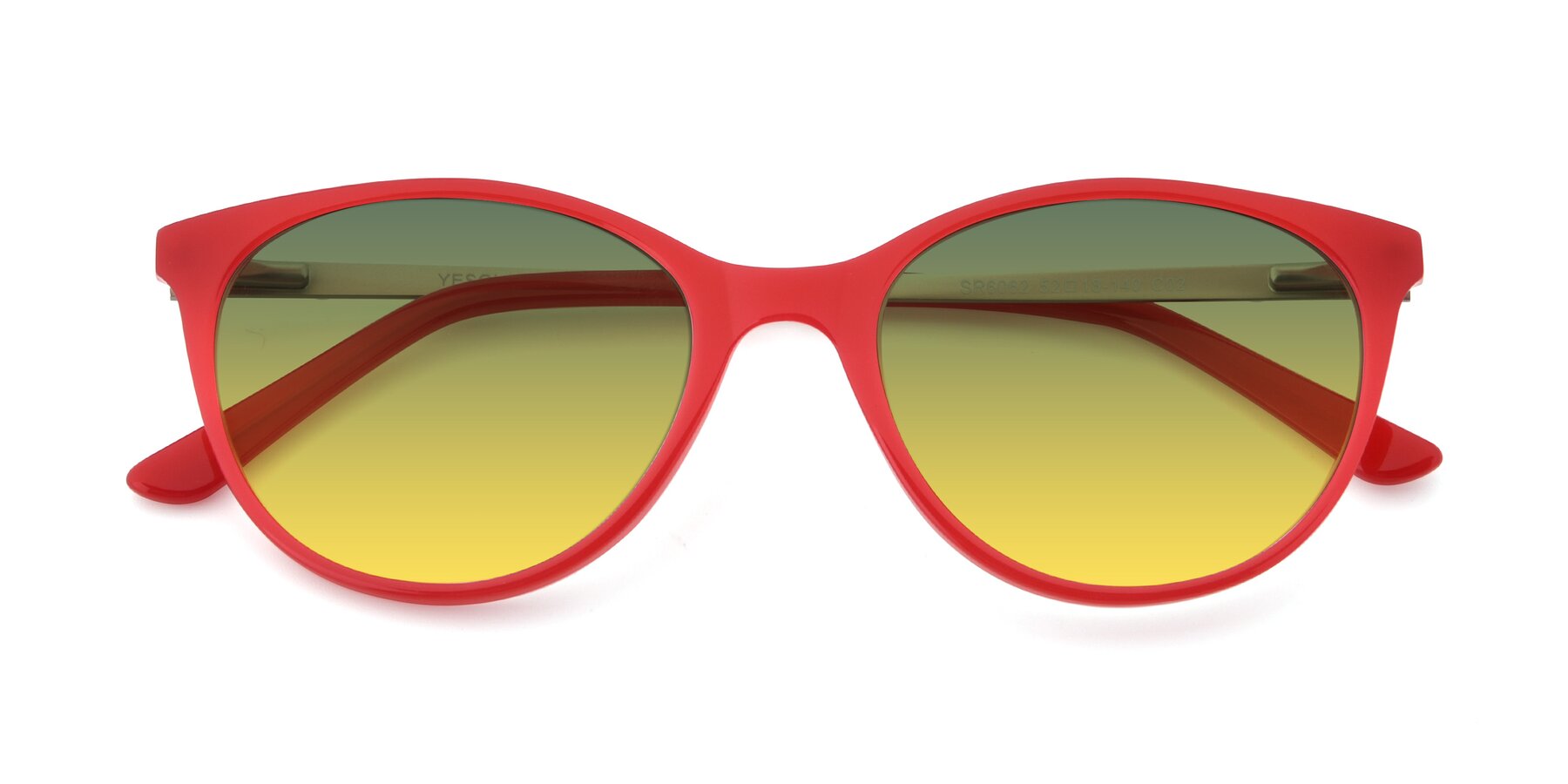 Folded Front of SR6062 in Rose with Green / Yellow Gradient Lenses