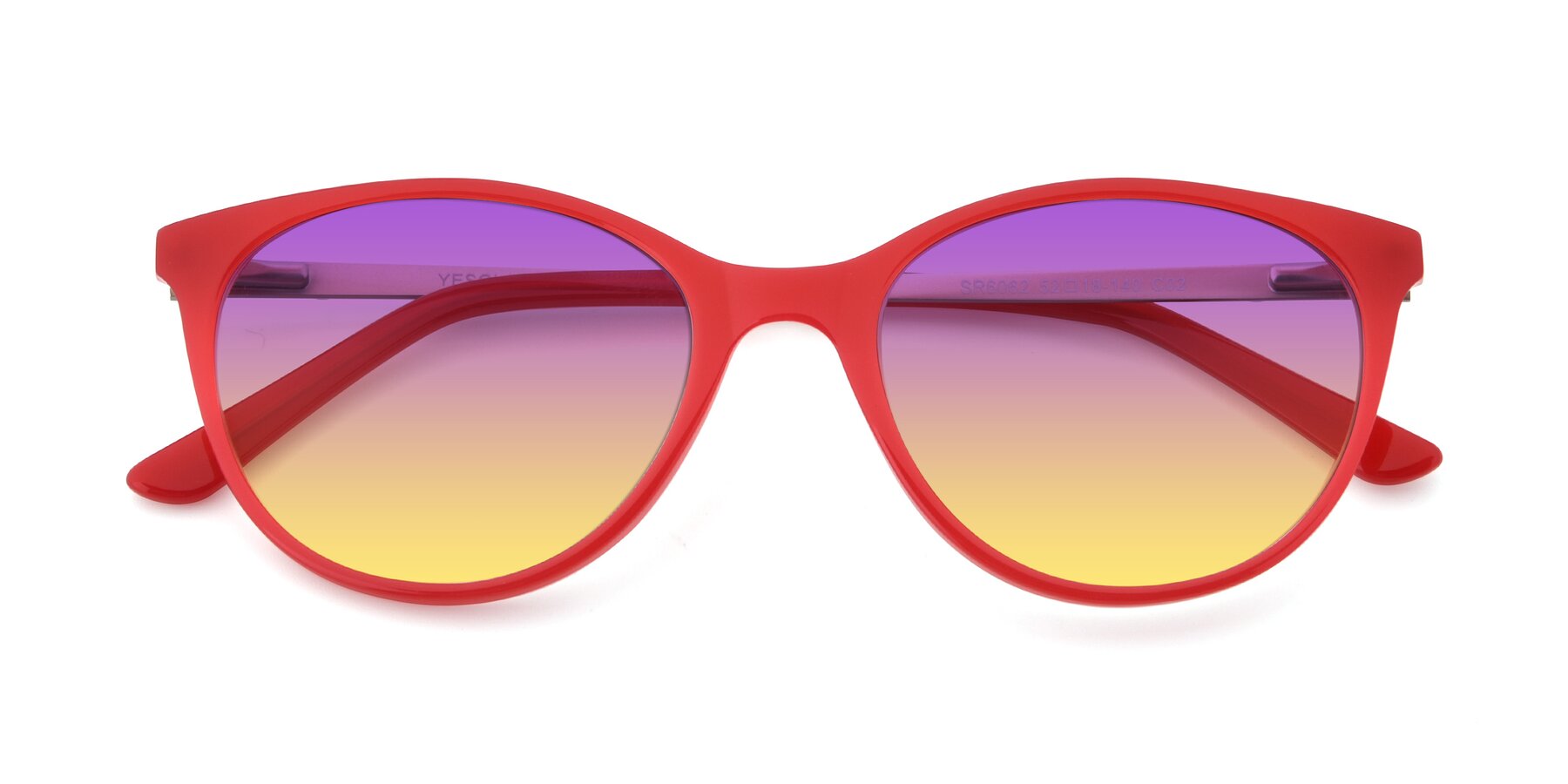 Folded Front of SR6062 in Rose with Purple / Yellow Gradient Lenses