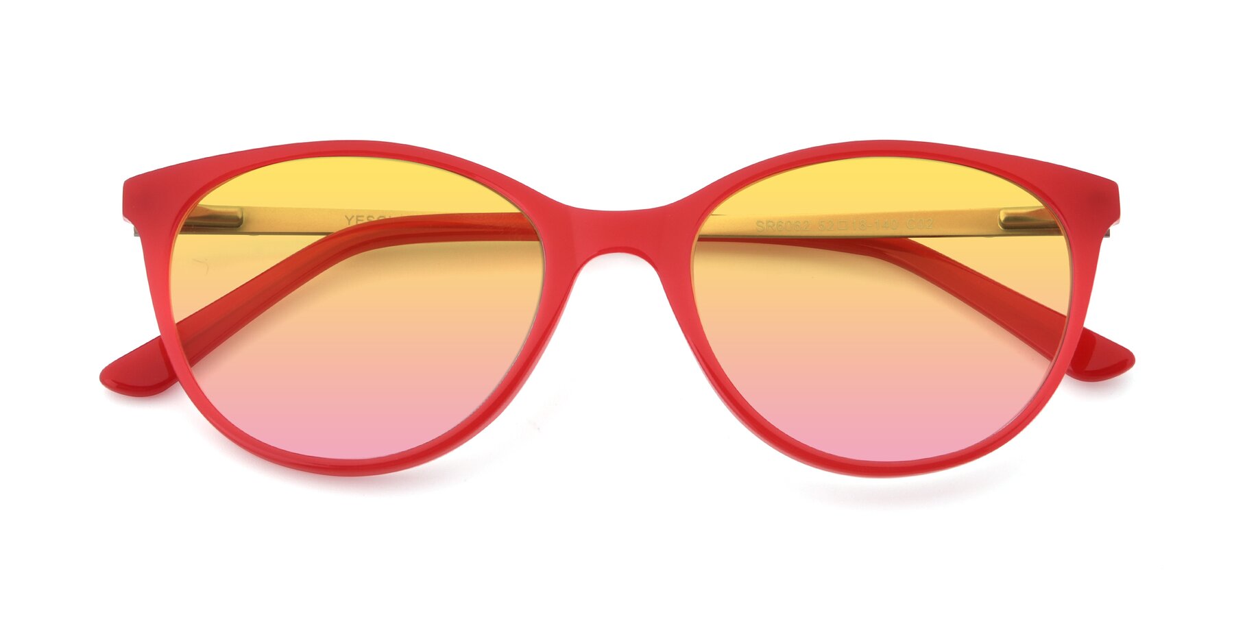 Folded Front of SR6062 in Rose with Yellow / Pink Gradient Lenses