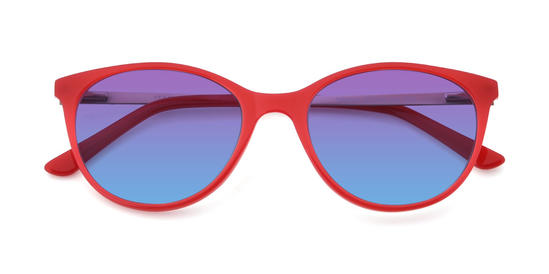Folded Front of SR6062 in Rose with Purple / Blue Gradient Lenses