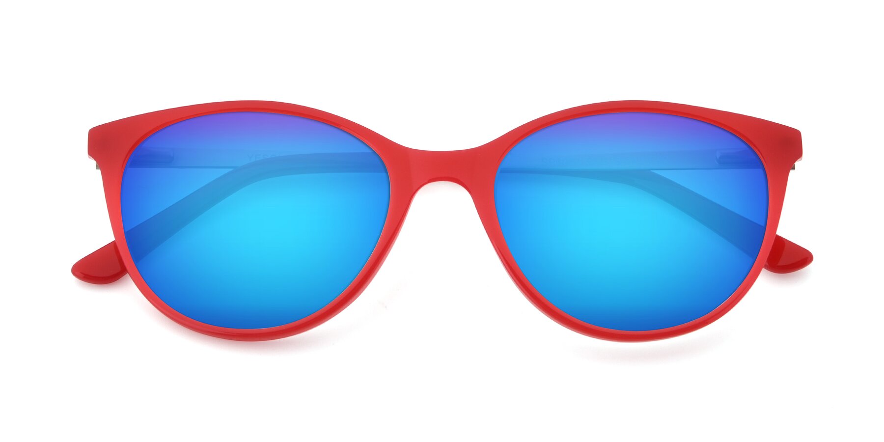 Folded Front of SR6062 in Rose with Blue Mirrored Lenses