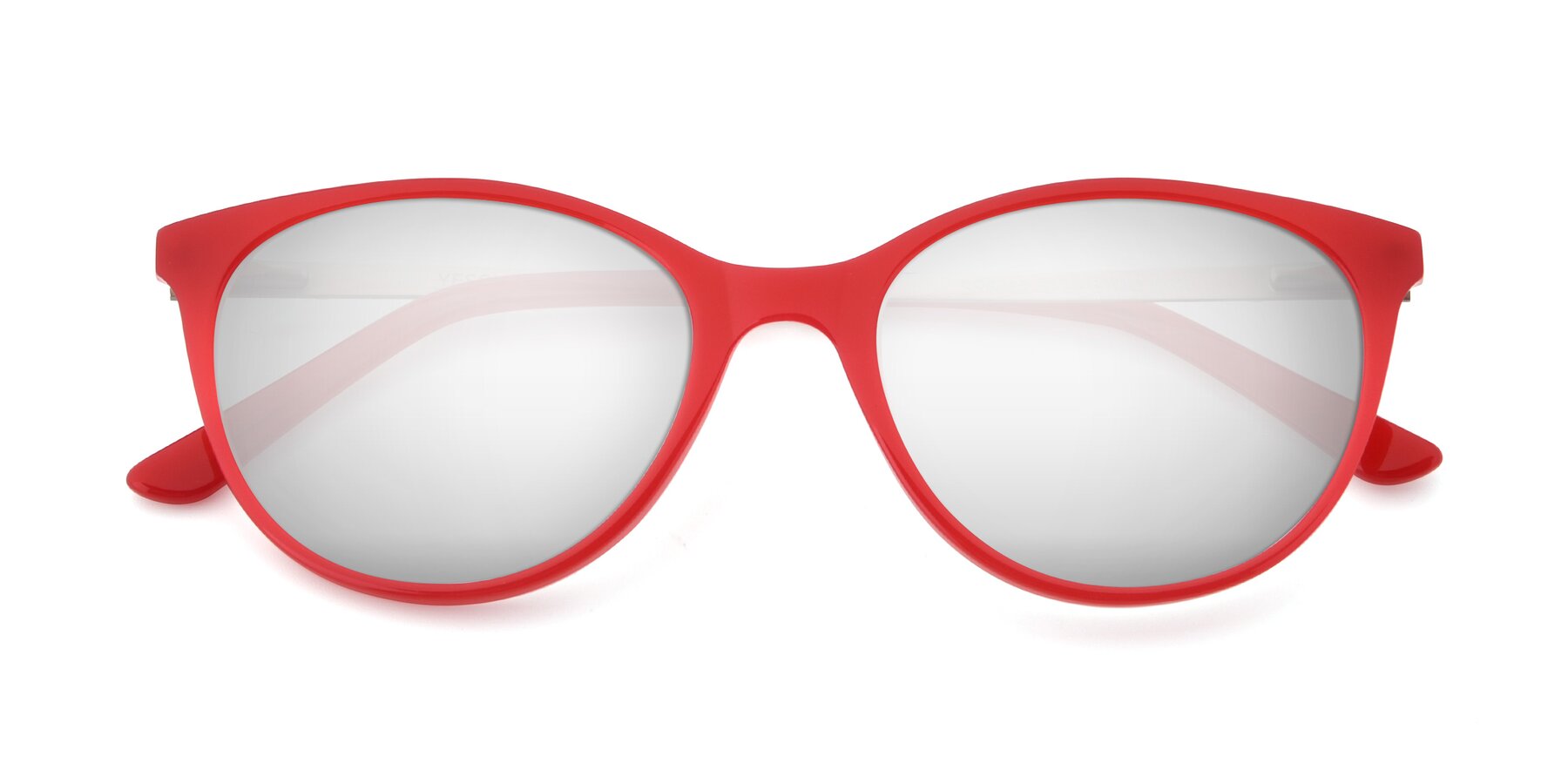 Folded Front of SR6062 in Rose with Silver Mirrored Lenses