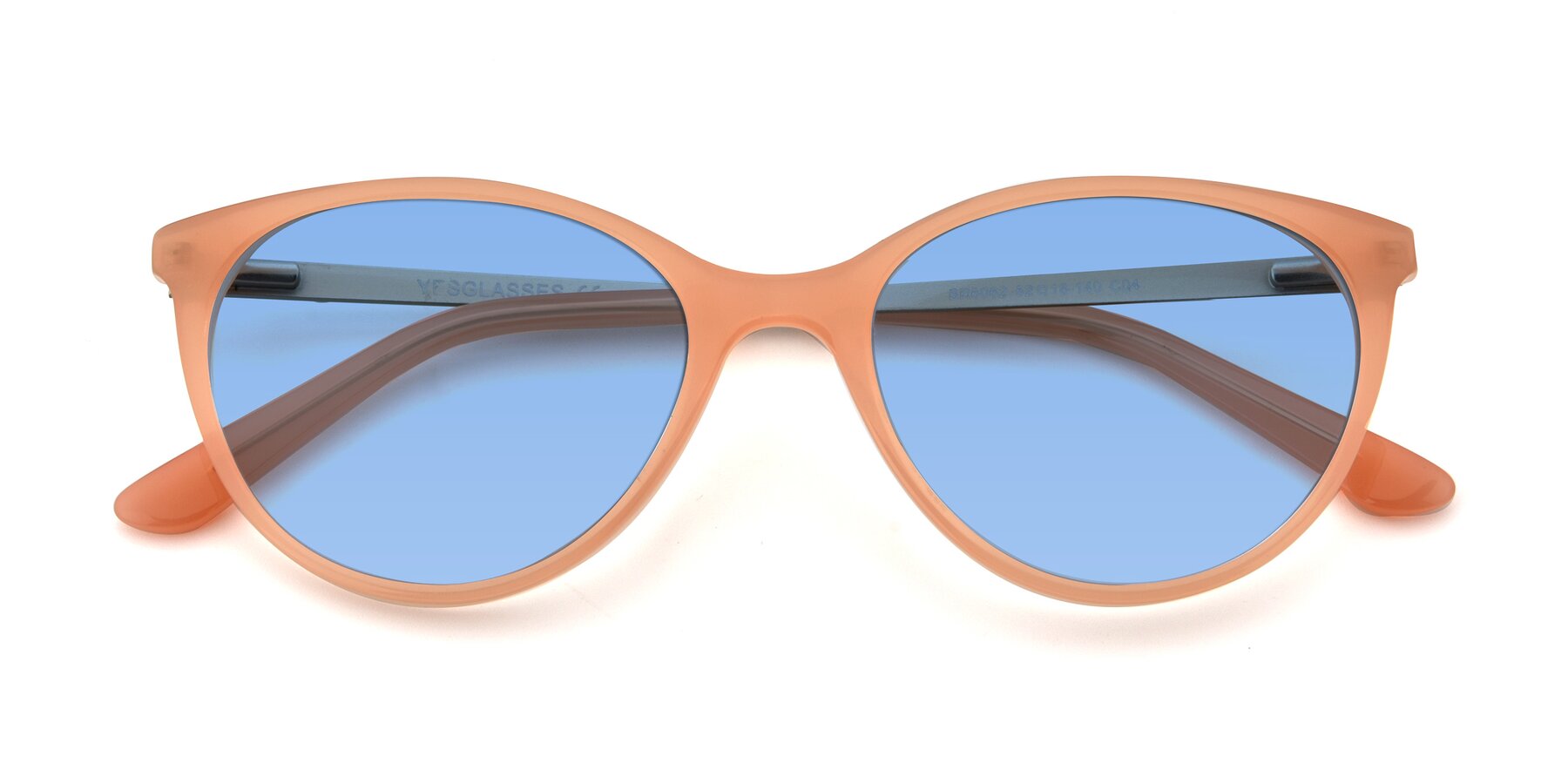 Folded Front of SR6062 in Pink with Medium Blue Tinted Lenses