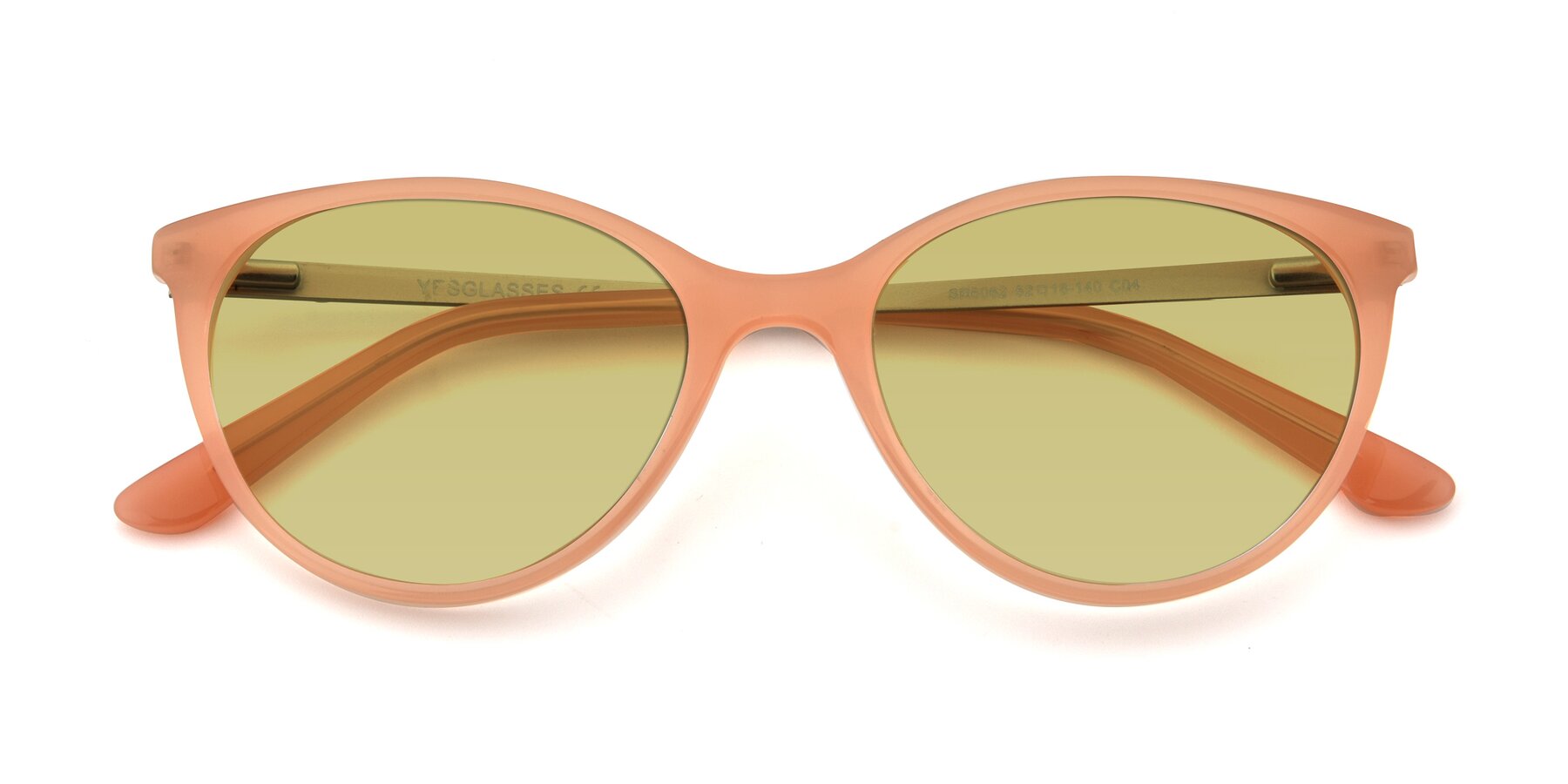 Folded Front of SR6062 in Pink with Medium Champagne Tinted Lenses