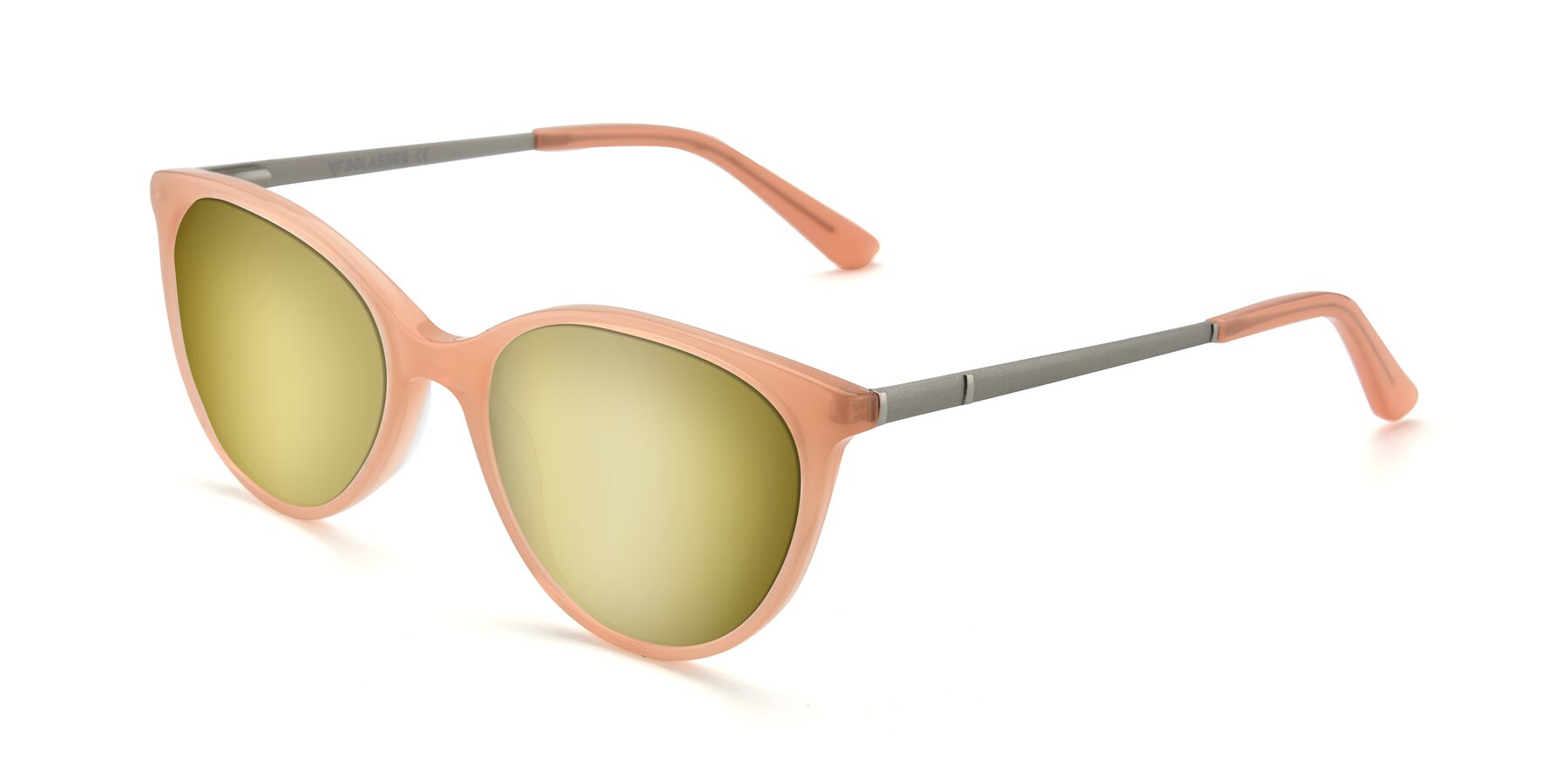 Angle of SR6062 in Pink with Gold Mirrored Lenses