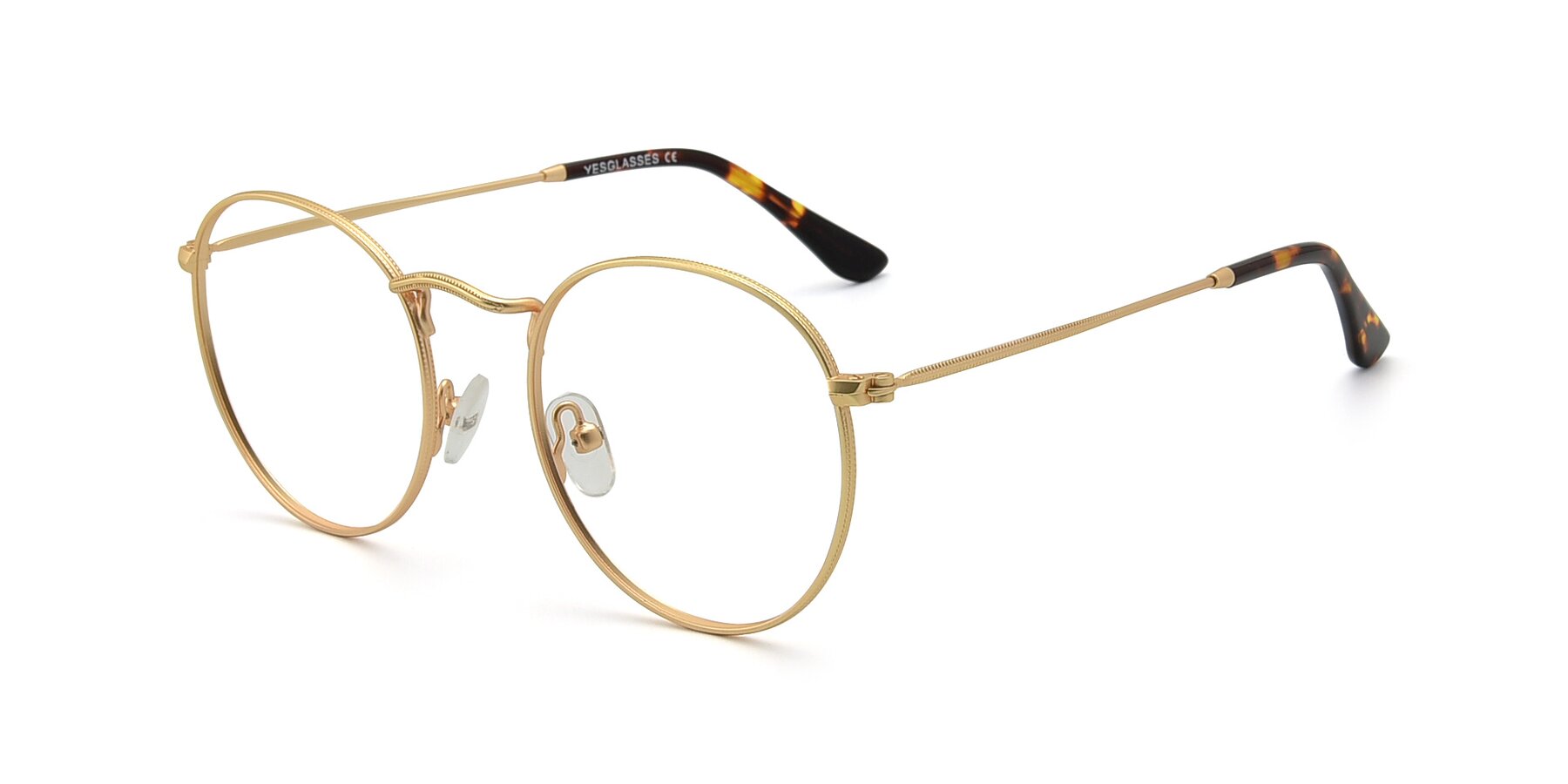 Angle of SR1552 in Gold with Clear Reading Eyeglass Lenses