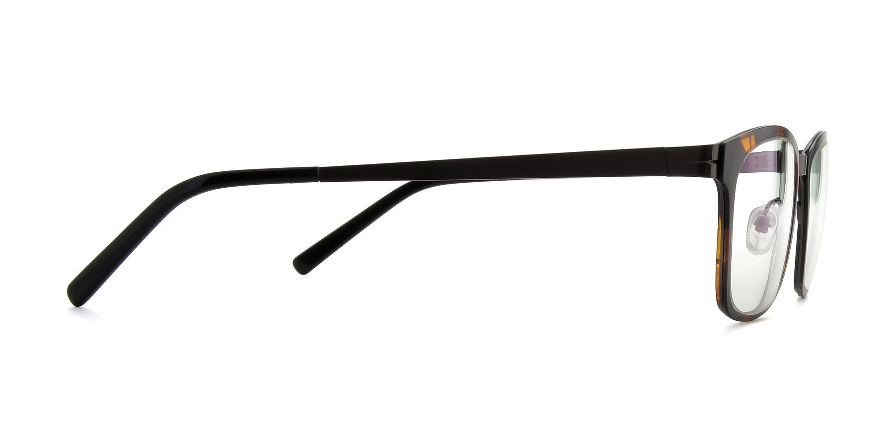 Side of SR8030 in Tortoise-Gunmetal with Clear Reading Eyeglass Lenses