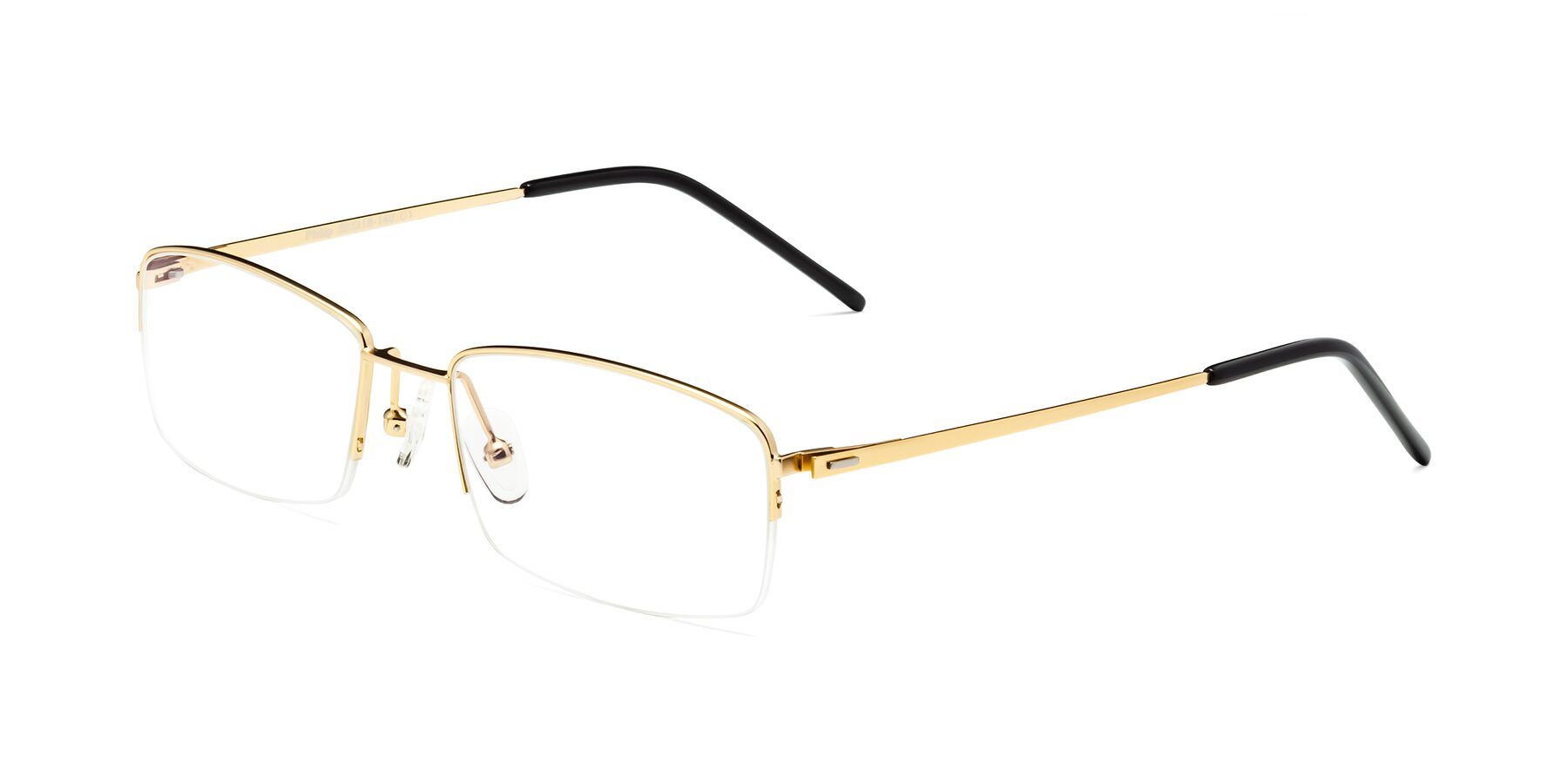 Angle of Philip in Gold with Clear Eyeglass Lenses