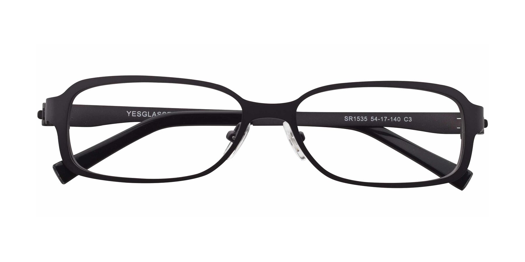Folded Front of SR1535 in Gunmetal with Clear Reading Eyeglass Lenses