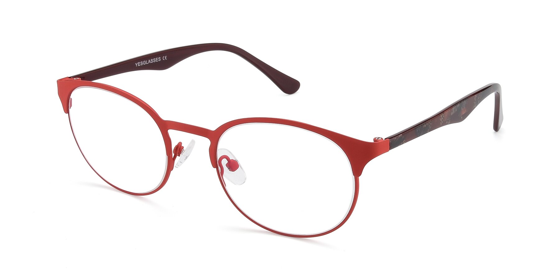 Angle of SR8026 in Matte Red with Clear Blue Light Blocking Lenses