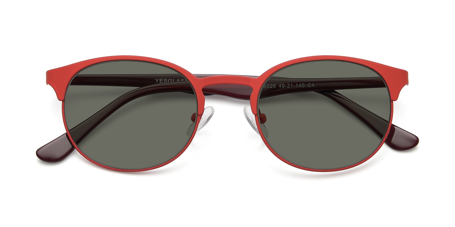 View of SR8026 in Matte Red with Gray Polarized Lenses
