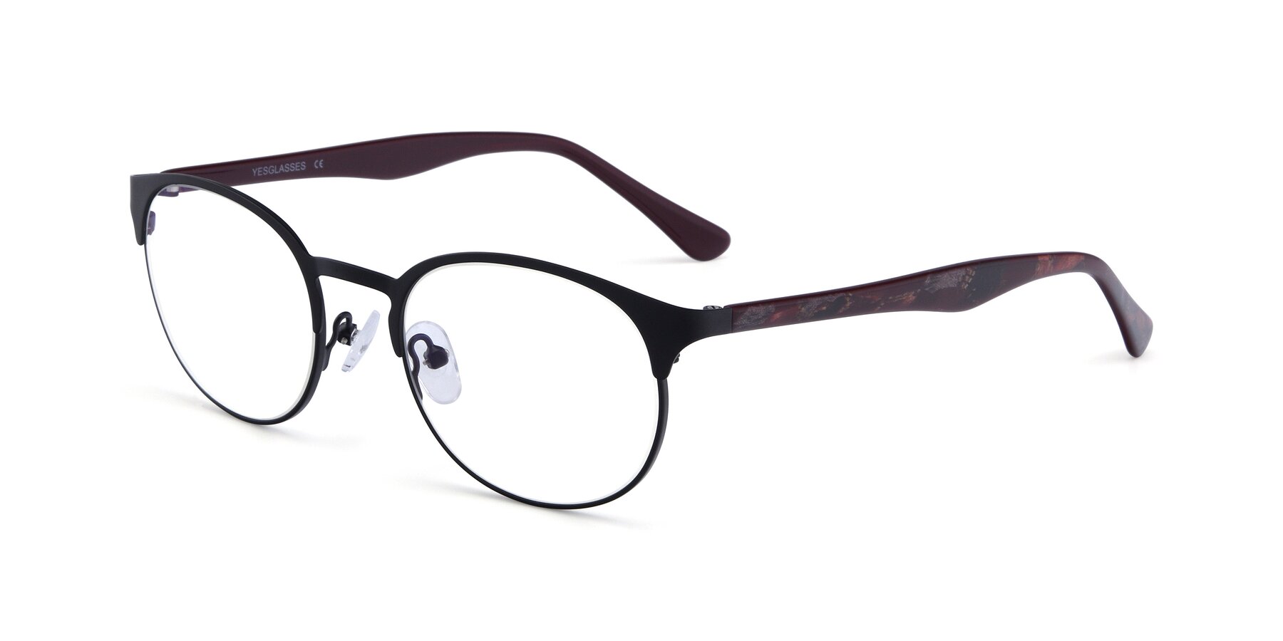 Angle of SR8026 in Black with Clear Eyeglass Lenses