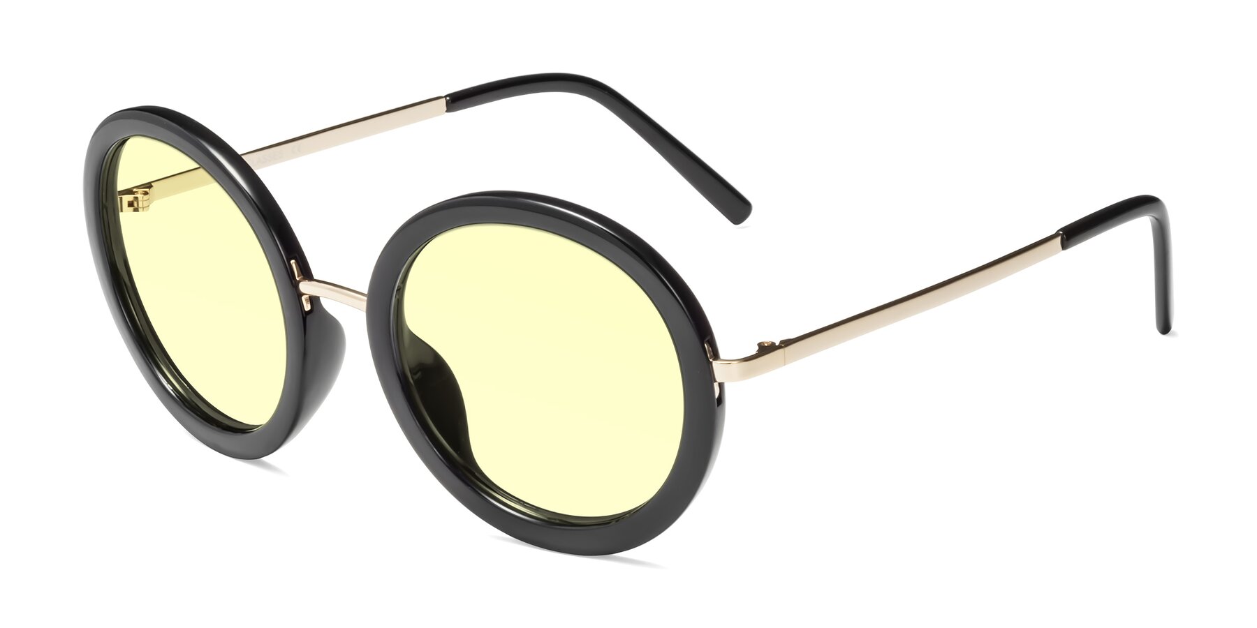 Angle of Bloom in Black with Light Yellow Tinted Lenses