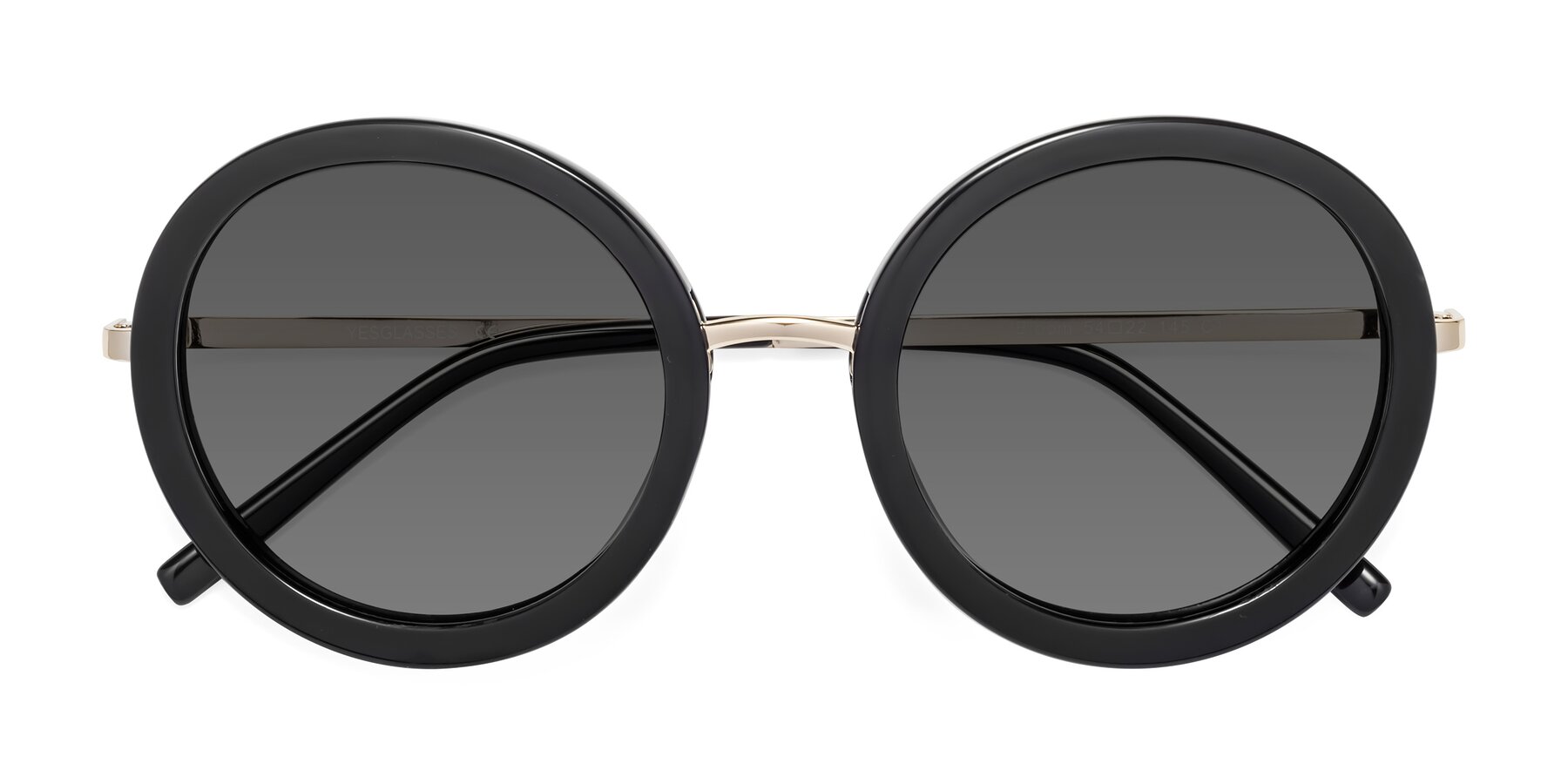 Folded Front of Bloom in Black with Medium Gray Tinted Lenses