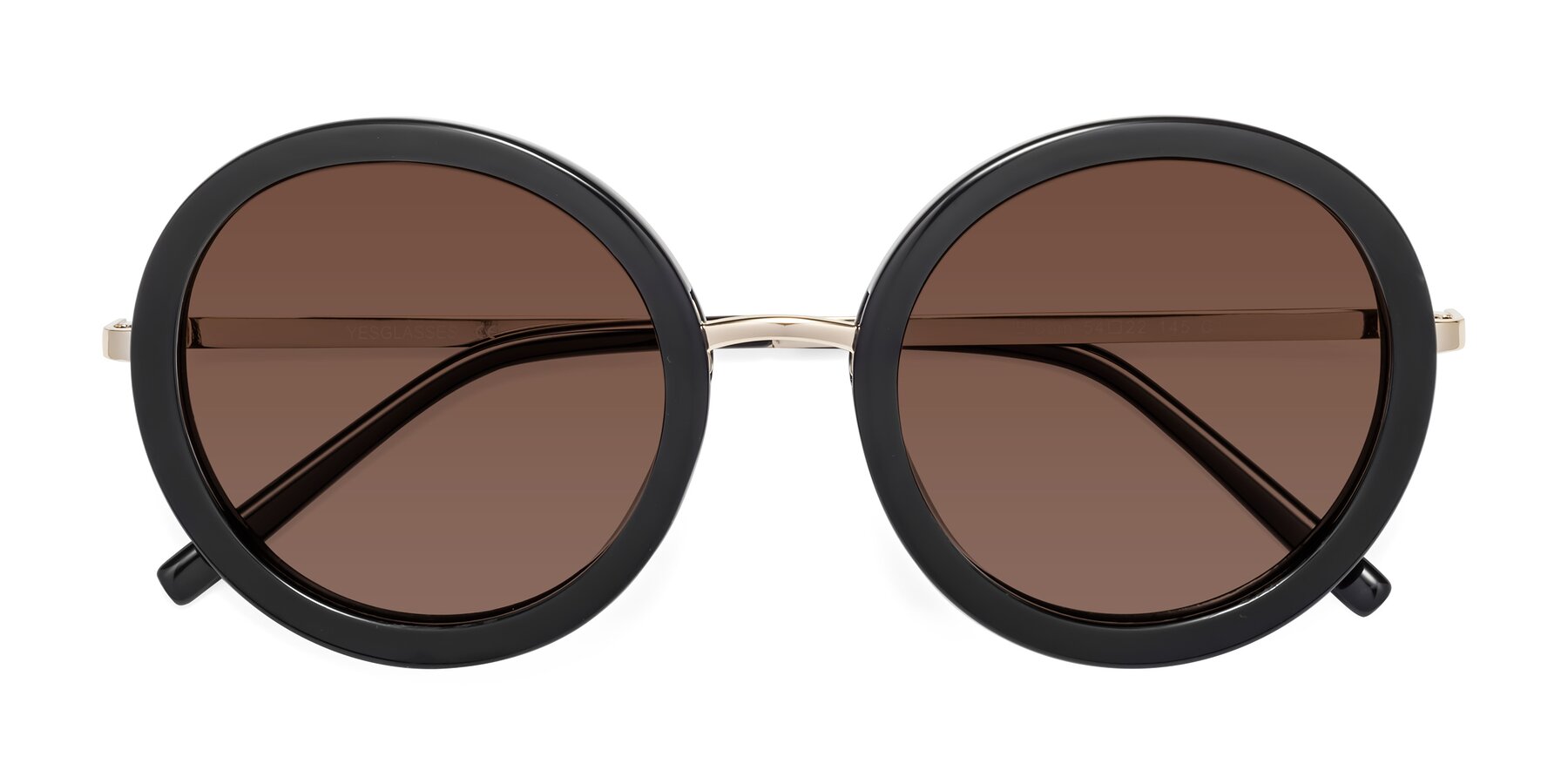 Folded Front of Bloom in Black with Brown Tinted Lenses