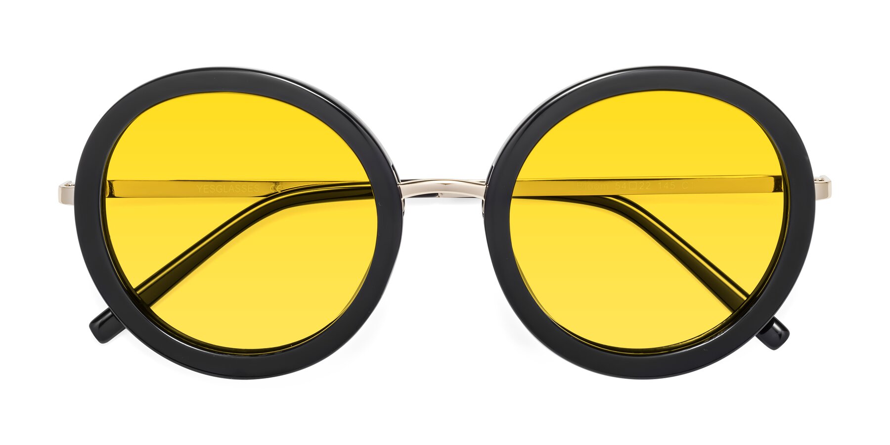 Folded Front of Bloom in Black with Yellow Tinted Lenses
