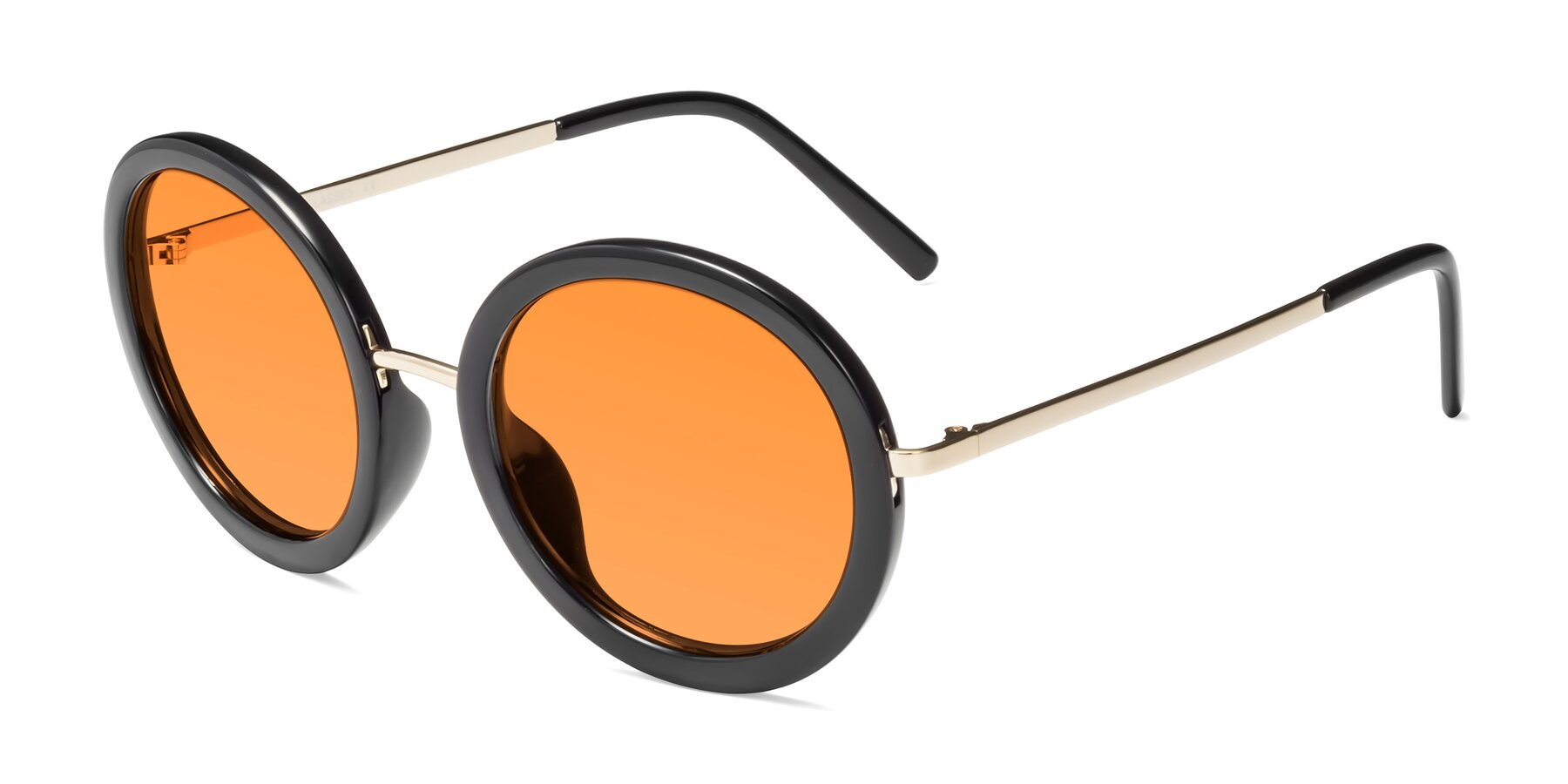 Angle of Bloom in Black with Orange Tinted Lenses