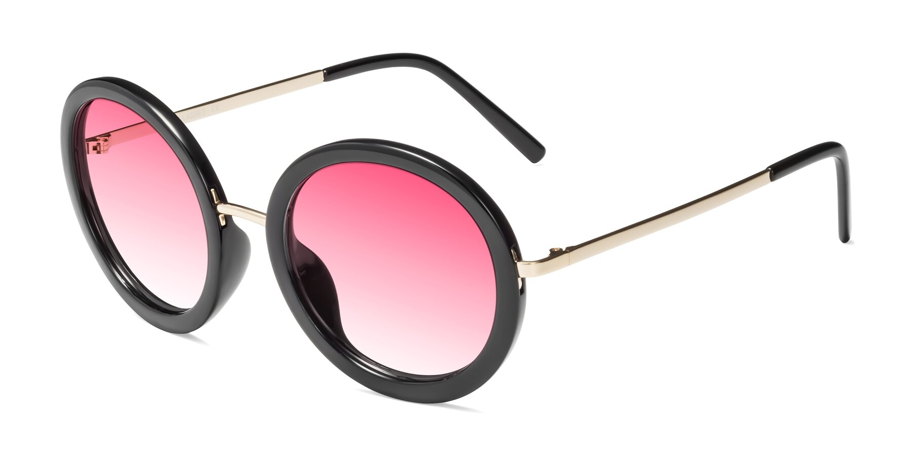 Angle of Bloom in Black with Pink Gradient Lenses