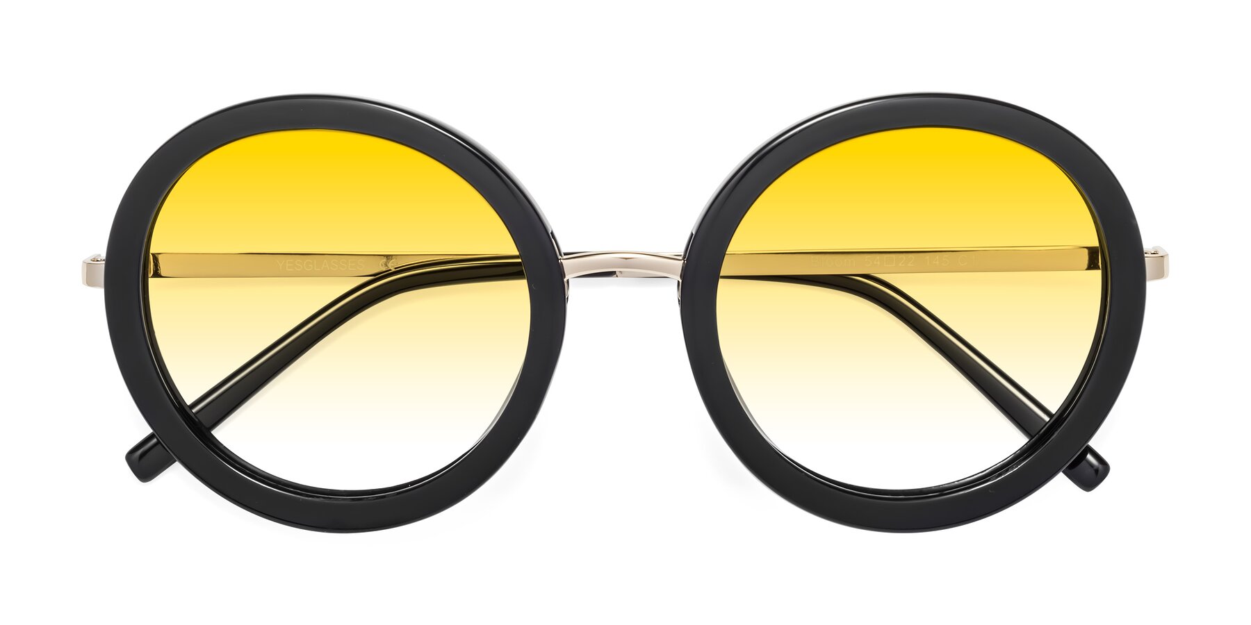 Folded Front of Bloom in Black with Yellow Gradient Lenses