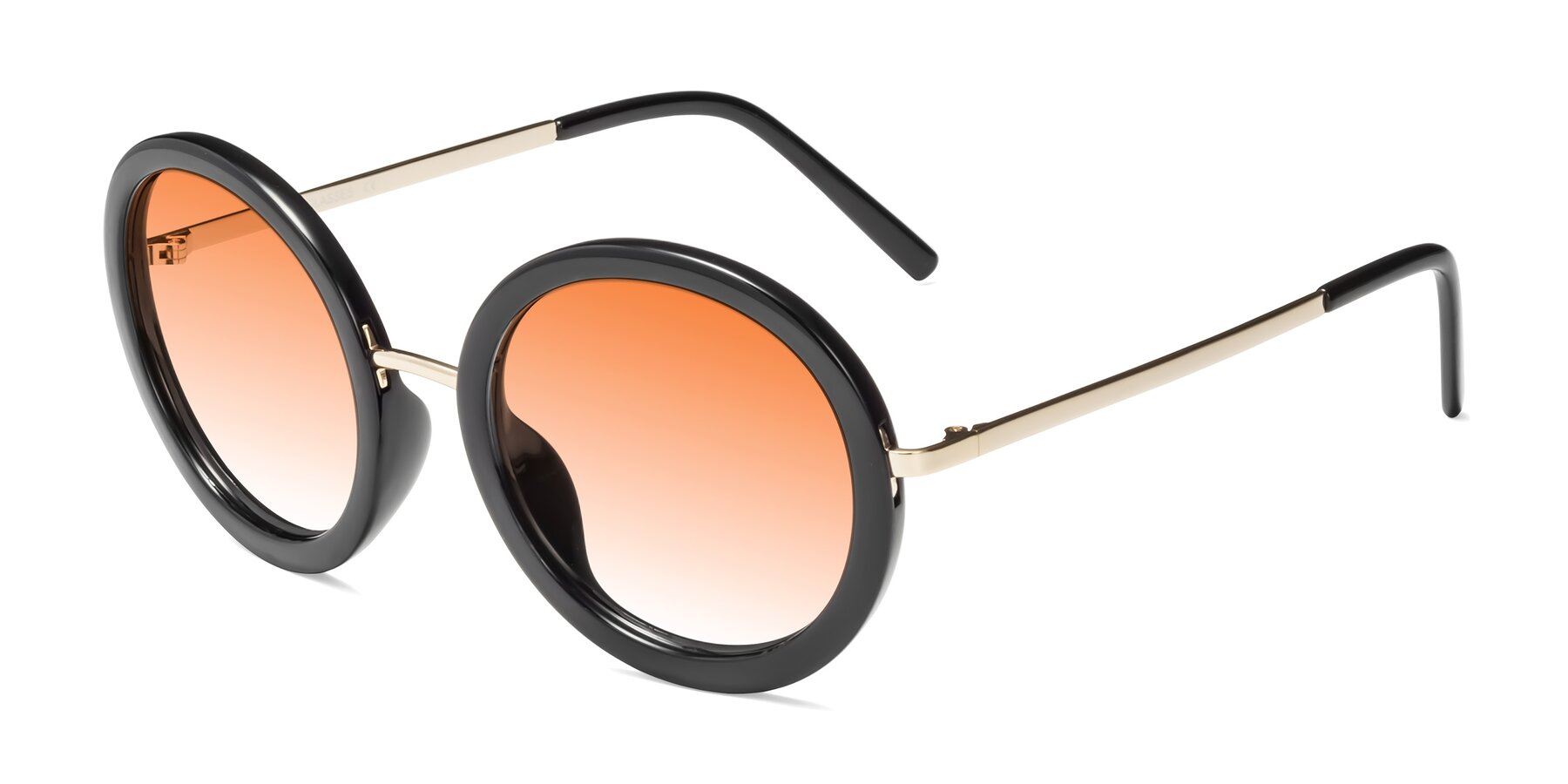 Angle of Bloom in Black with Orange Gradient Lenses