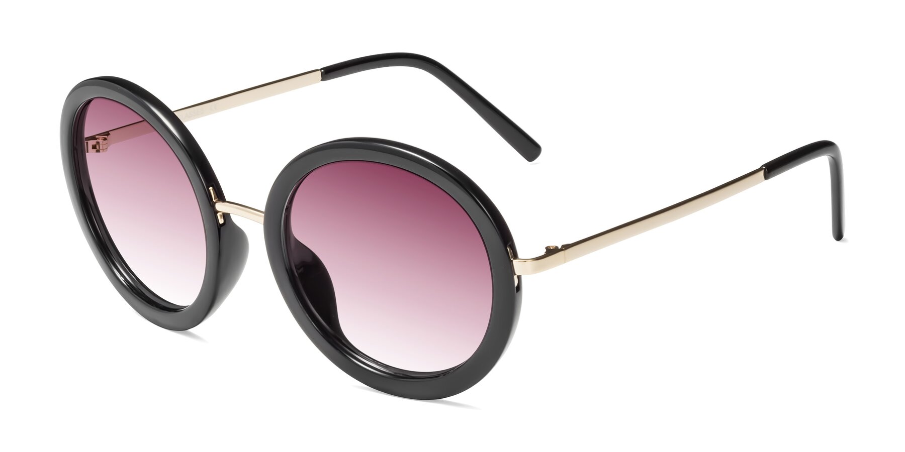 Angle of Bloom in Black with Wine Gradient Lenses