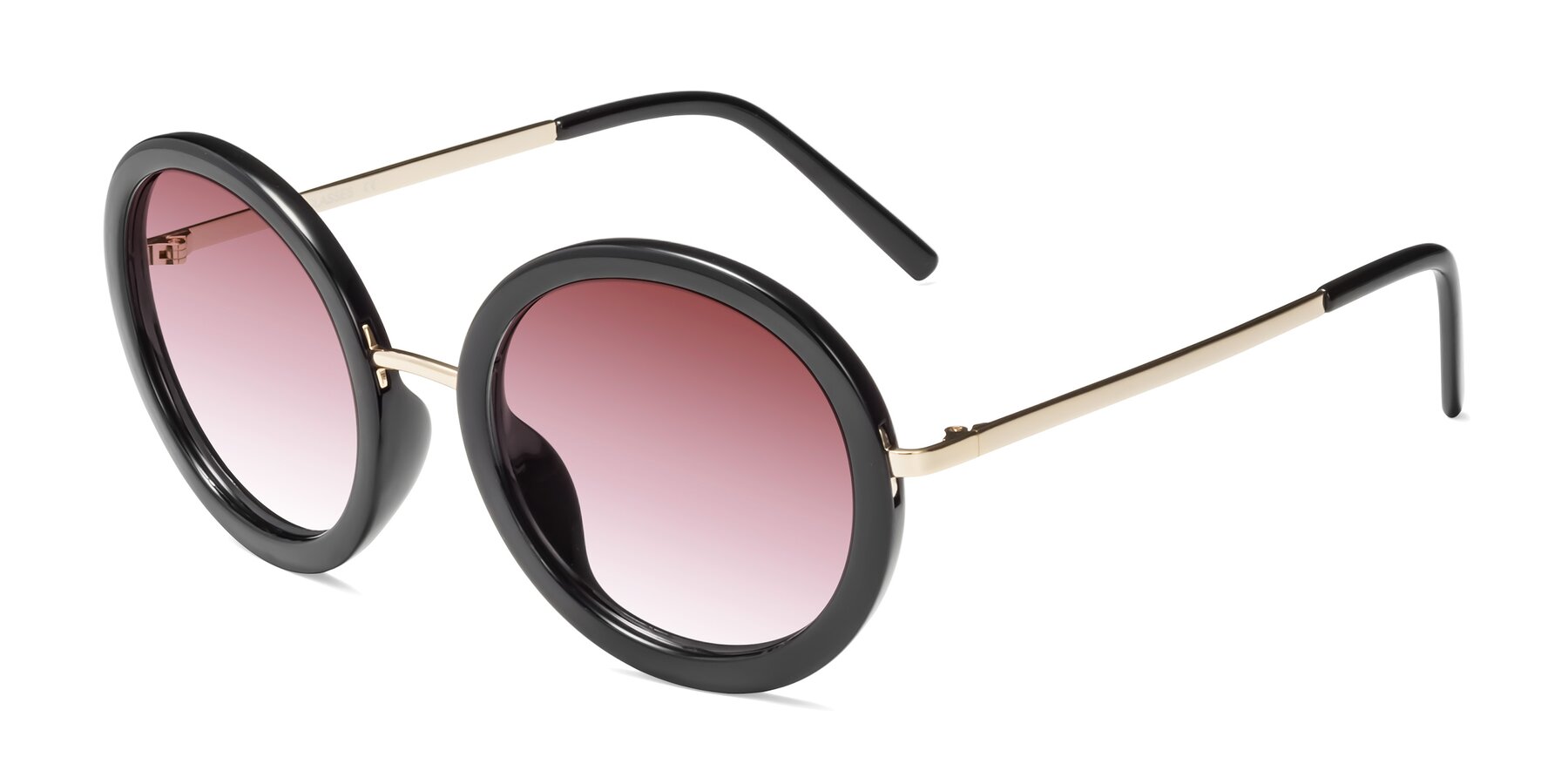 Angle of Bloom in Black with Garnet Gradient Lenses