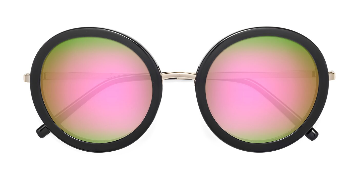 Bloom - Black Flash Mirrored Sunglasses