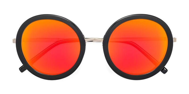 Bloom - Black Flash Mirrored Sunglasses