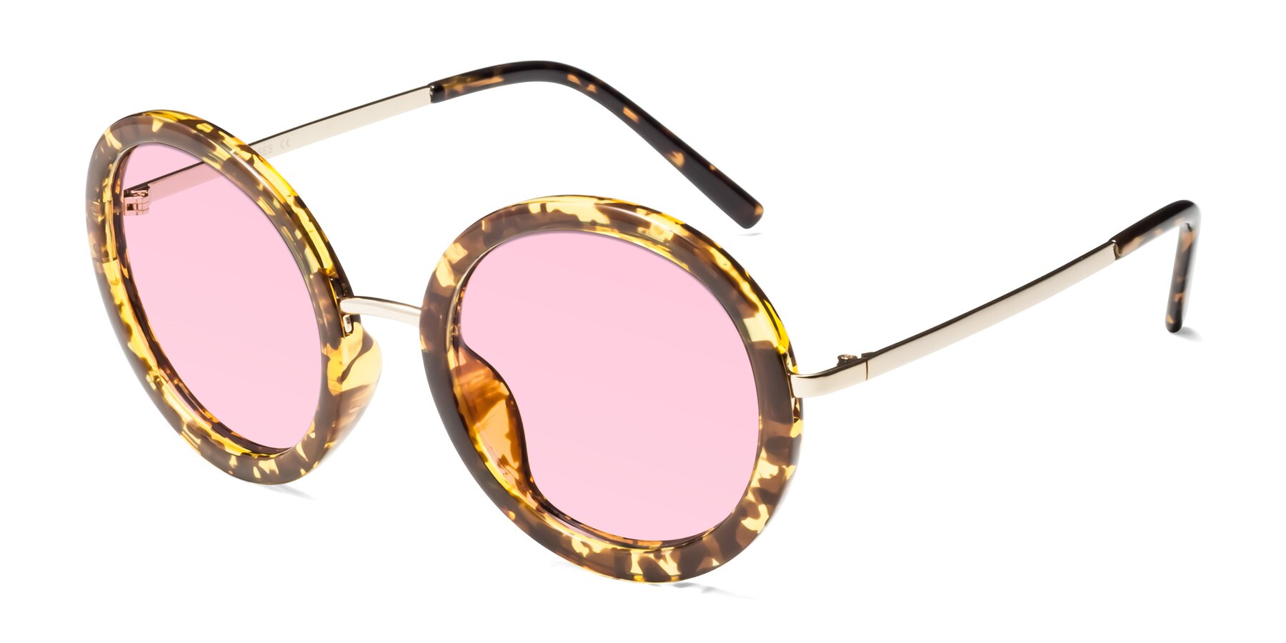 Angle of Bloom in Transparent Tortoise with Light Pink Tinted Lenses