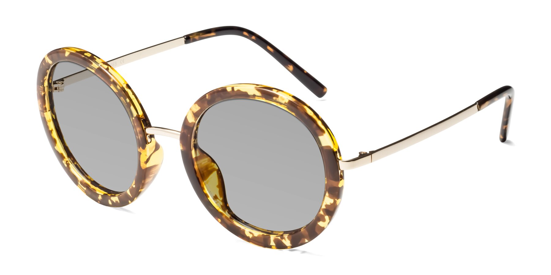 Angle of Bloom in Transparent Tortoise with Light Gray Tinted Lenses