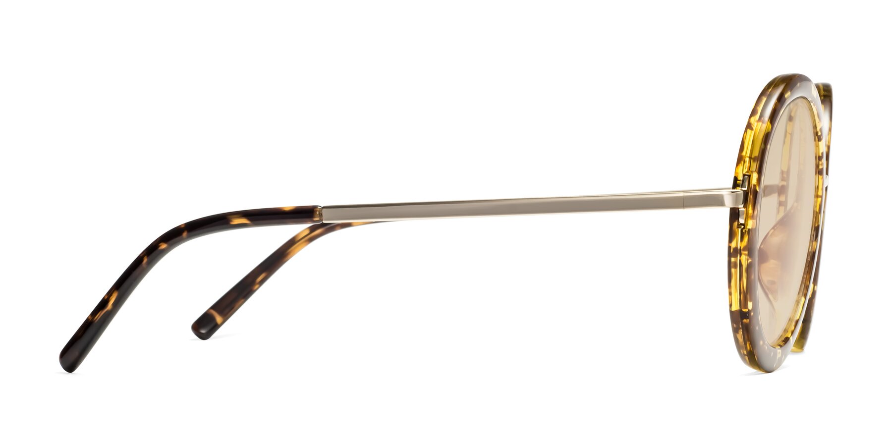 Side of Bloom in Transparent Tortoise with Light Brown Tinted Lenses
