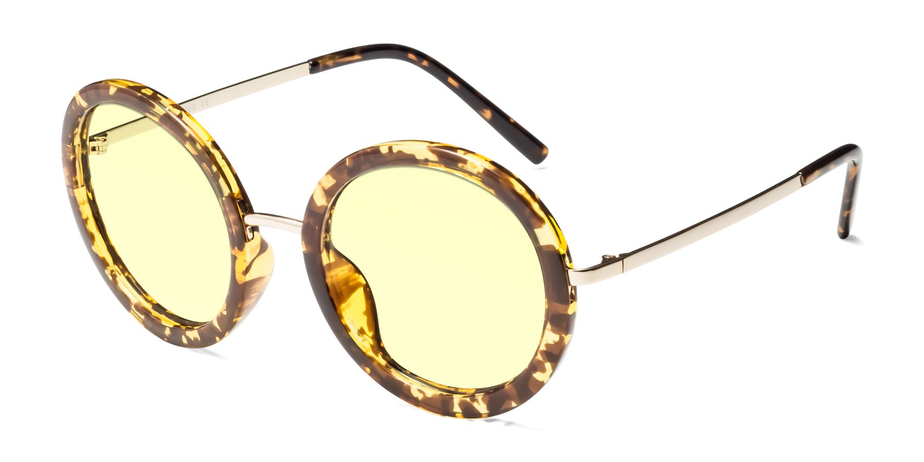 Angle of Bloom in Transparent Tortoise with Light Yellow Tinted Lenses