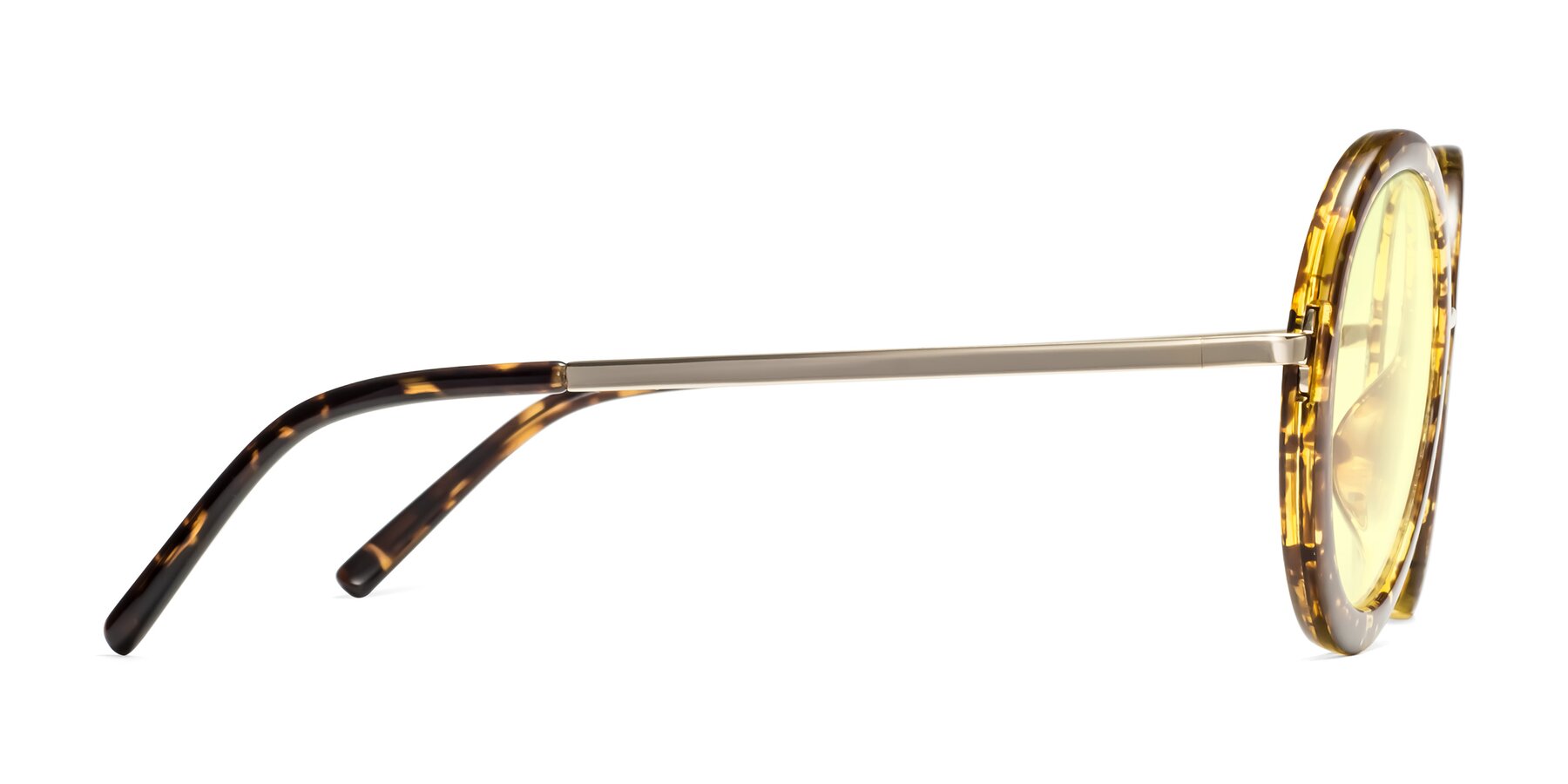 Side of Bloom in Transparent Tortoise with Light Yellow Tinted Lenses