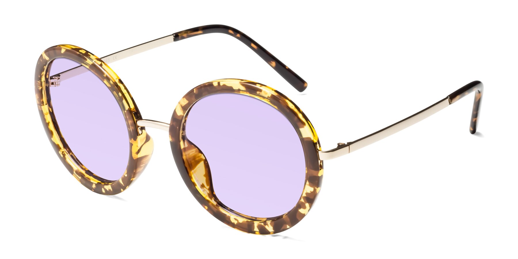 Angle of Bloom in Transparent Tortoise with Light Purple Tinted Lenses