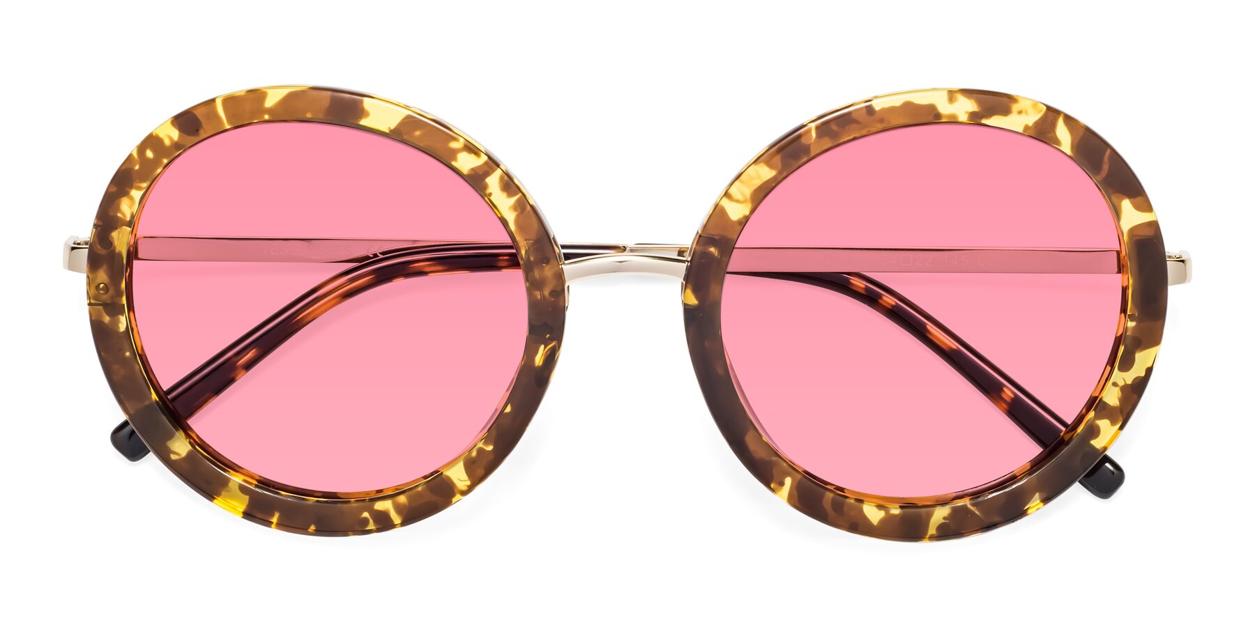 Folded Front of Bloom in Transparent Tortoise with Pink Tinted Lenses