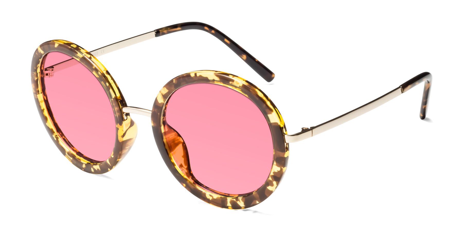 Angle of Bloom in Transparent Tortoise with Pink Tinted Lenses