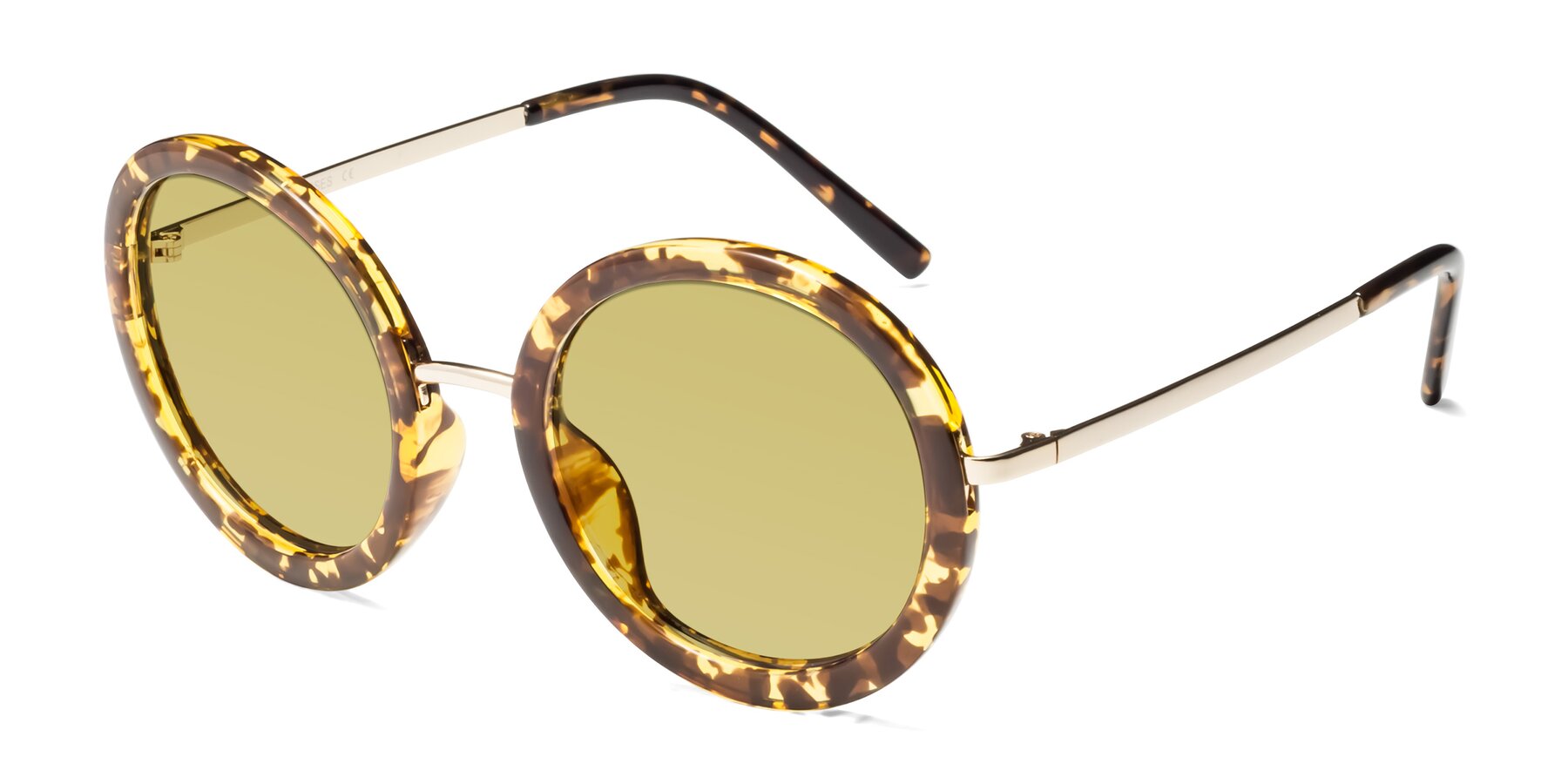 Angle of Bloom in Transparent Tortoise with Medium Champagne Tinted Lenses