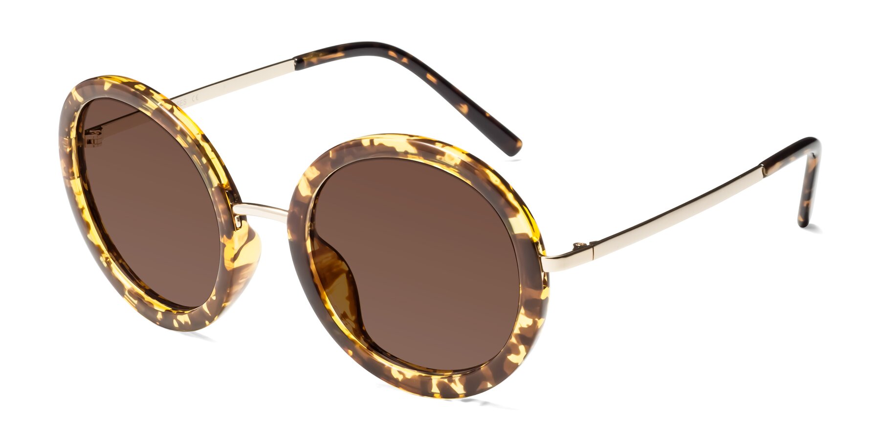 Angle of Bloom in Transparent Tortoise with Brown Tinted Lenses
