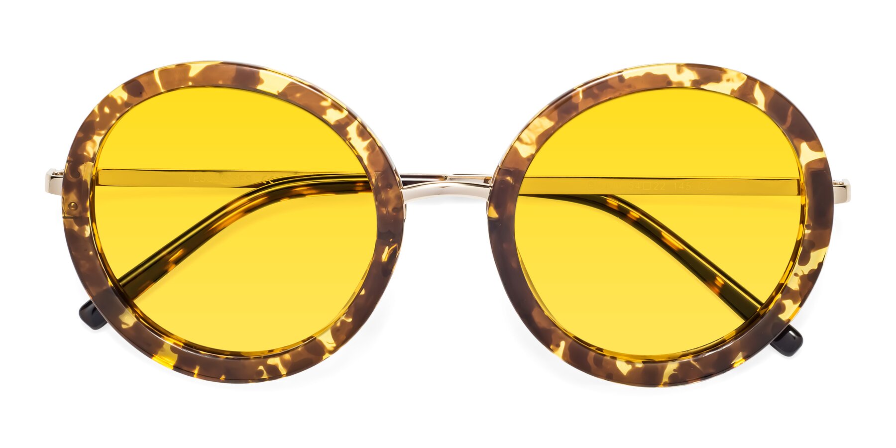 Folded Front of Bloom in Transparent Tortoise with Yellow Tinted Lenses
