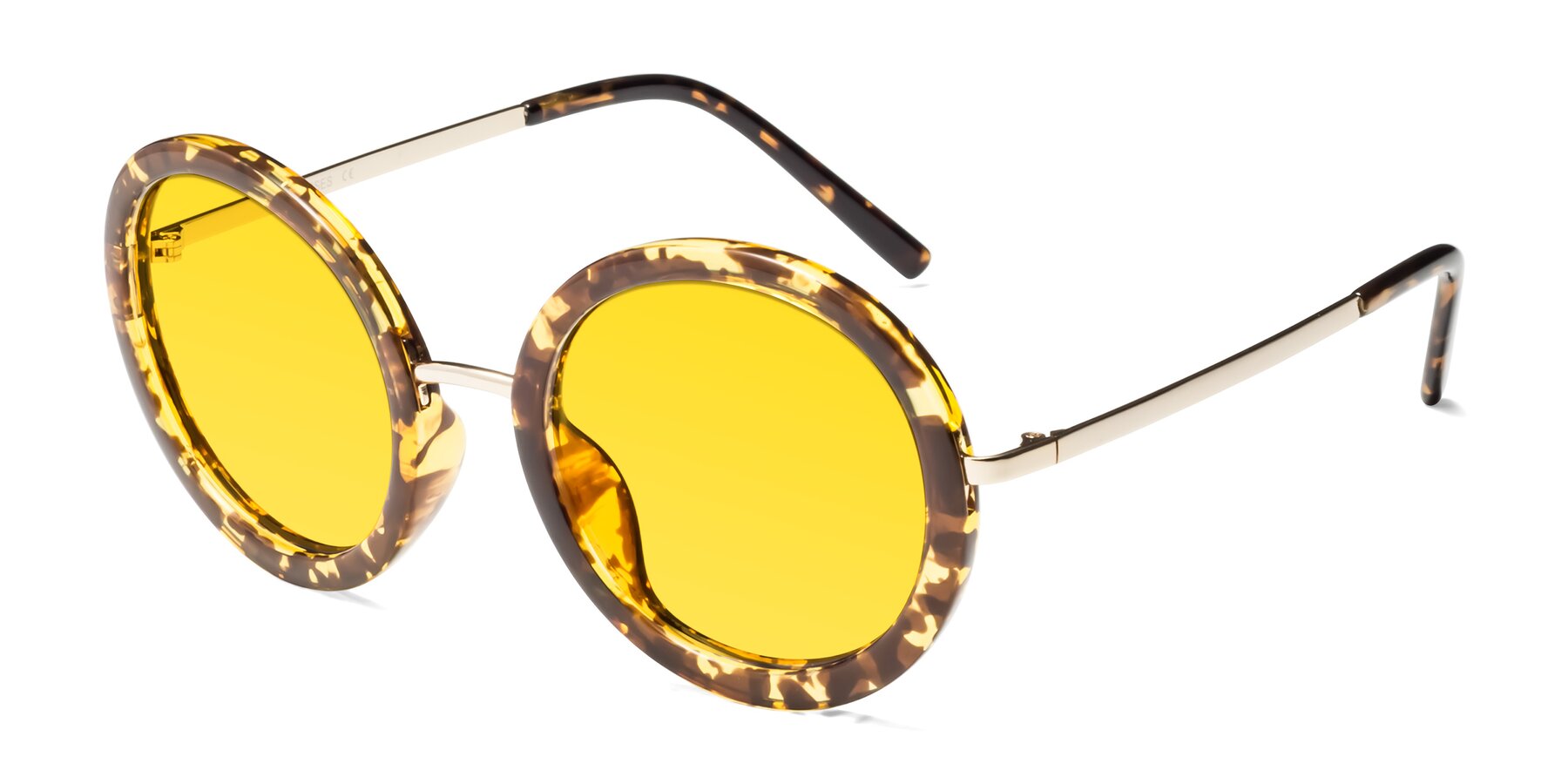 Angle of Bloom in Transparent Tortoise with Yellow Tinted Lenses