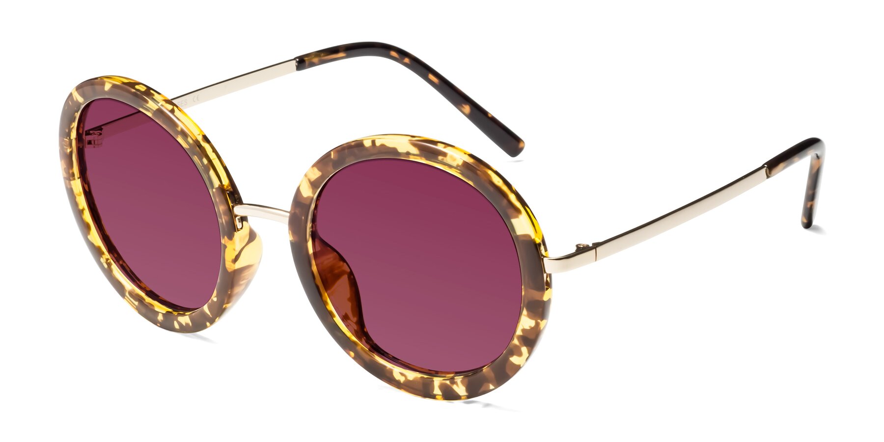 Angle of Bloom in Transparent Tortoise with Wine Tinted Lenses