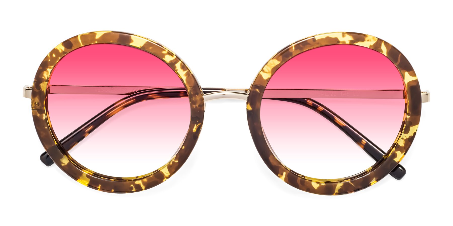 Folded Front of Bloom in Transparent Tortoise with Pink Gradient Lenses