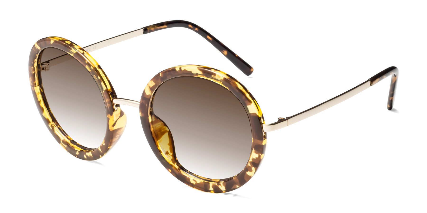 Angle of Bloom in Transparent Tortoise with Brown Gradient Lenses