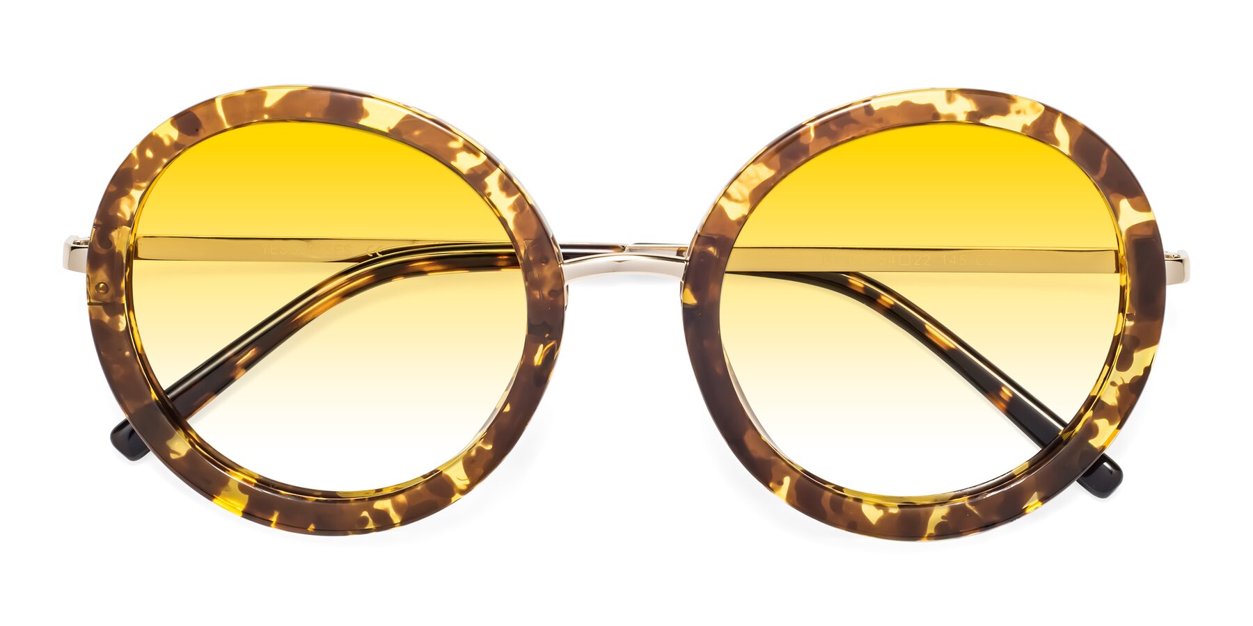 Folded Front of Bloom in Transparent Tortoise with Yellow Gradient Lenses