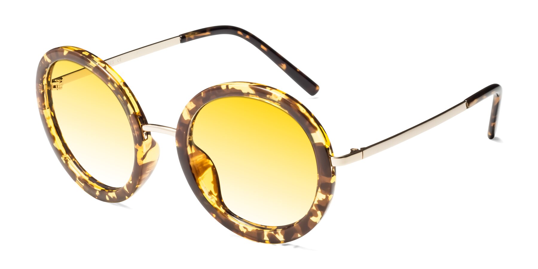 Angle of Bloom in Transparent Tortoise with Yellow Gradient Lenses