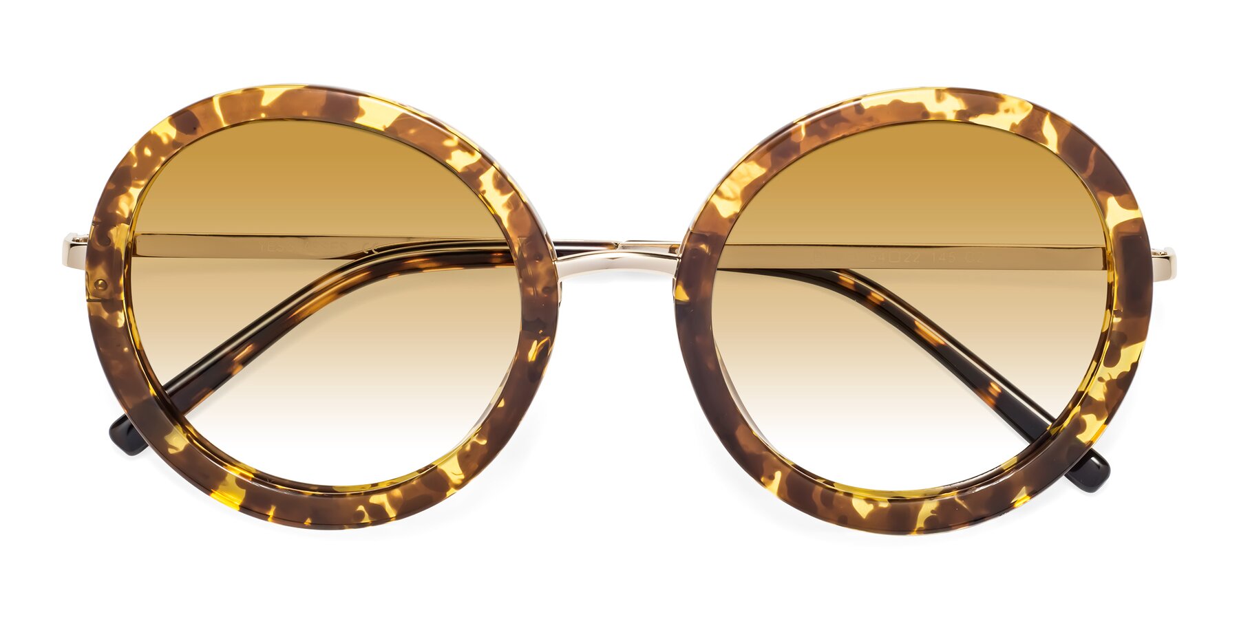 Folded Front of Bloom in Transparent Tortoise with Champagne Gradient Lenses