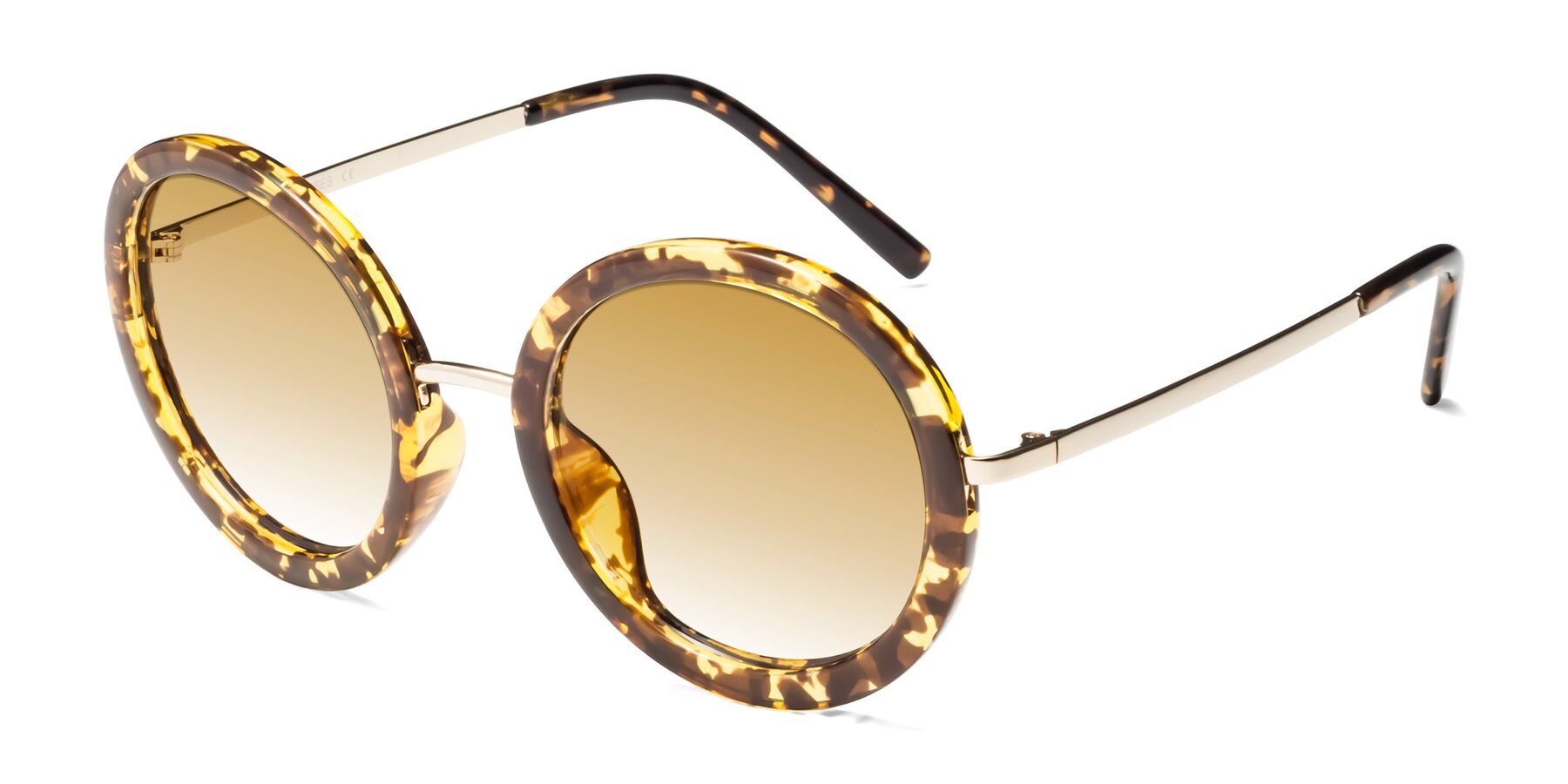 Angle of Bloom in Transparent Tortoise with Champagne Gradient Lenses